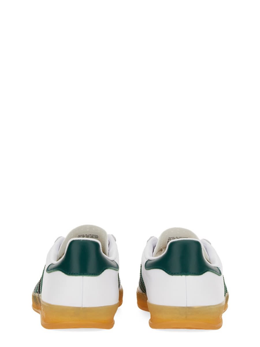 Shop Adidas Originals Gazelle Indoor Shoe In Ftwwht/cgreen/cblack