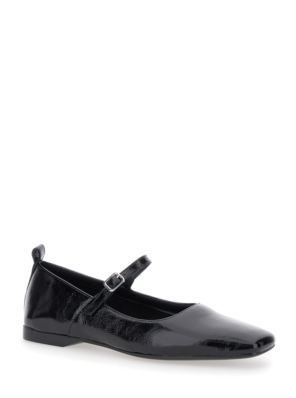 Vagabond Square-toe Buckle Flats In Black