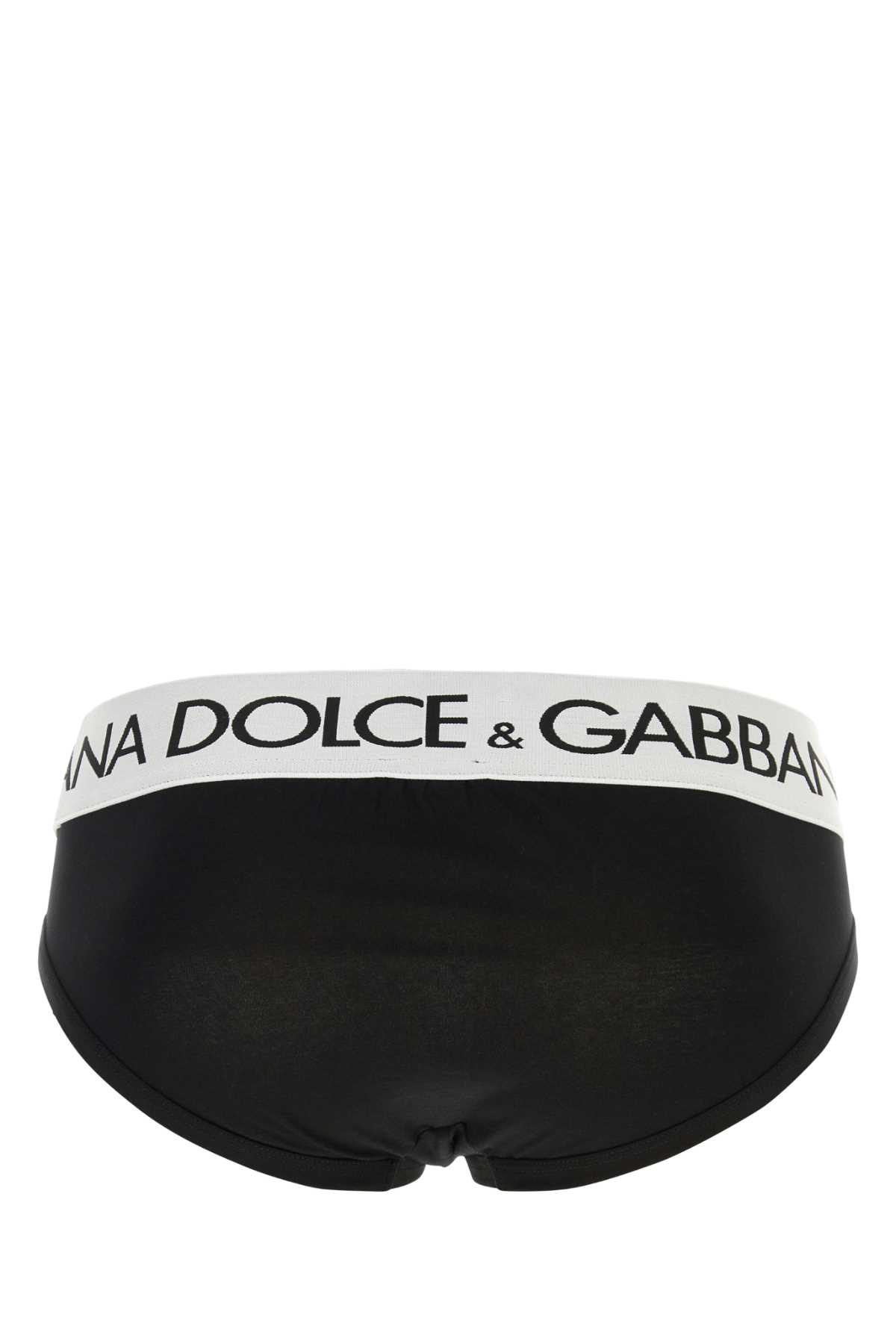 Shop Dolce & Gabbana Black Stretch Cotton Brief In Nero