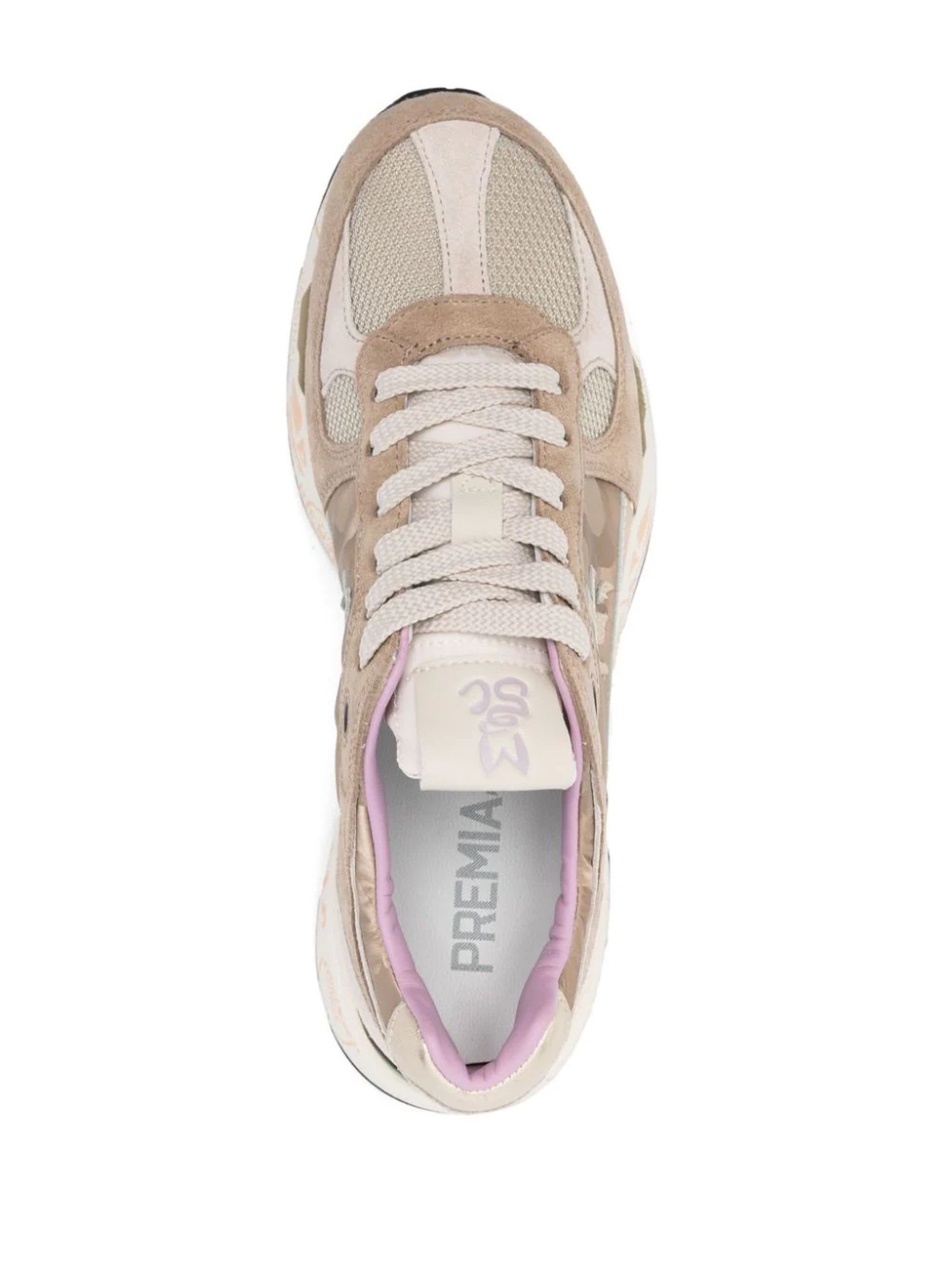 Shop Premiata Beige Suede Mase Sneakers