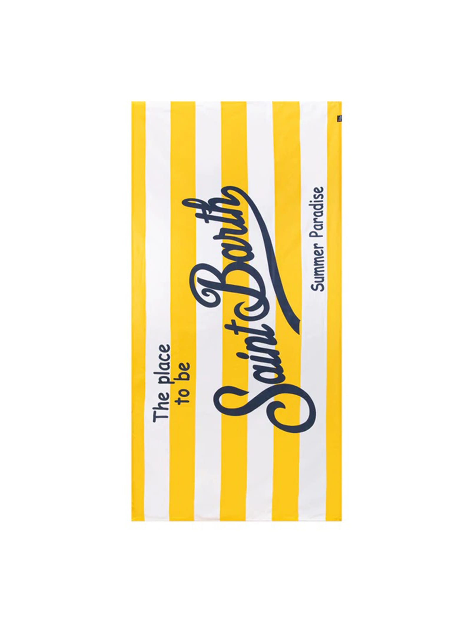 Mc2 Saint Barth Striped Beach Towel In Yellow