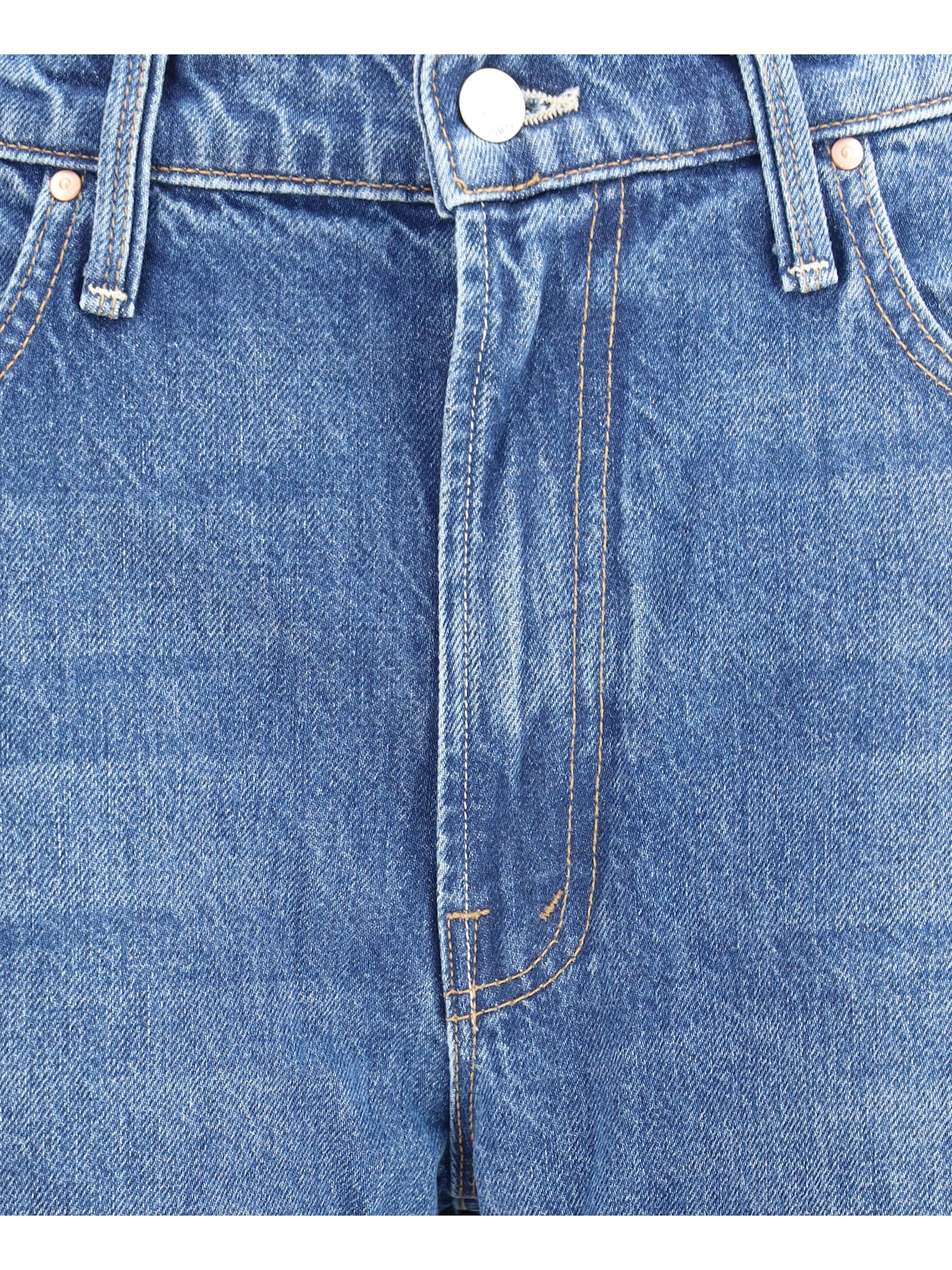 Mother Womens The Bookie Flood Straight-leg Flared Stretch-denim Blend Jeans Sow Surreal In Blue
