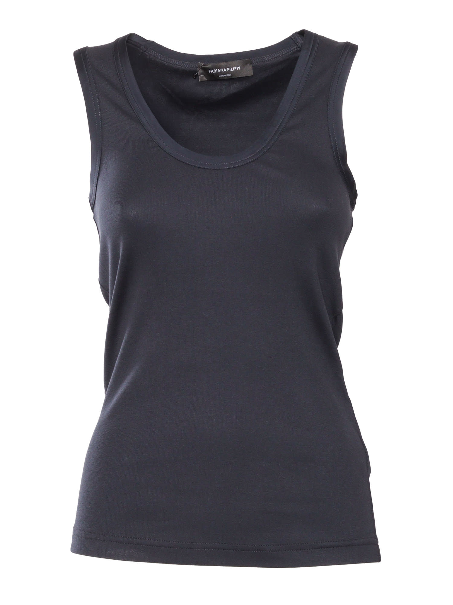 Ribbed Jersey Tank Top With Satin Finishing