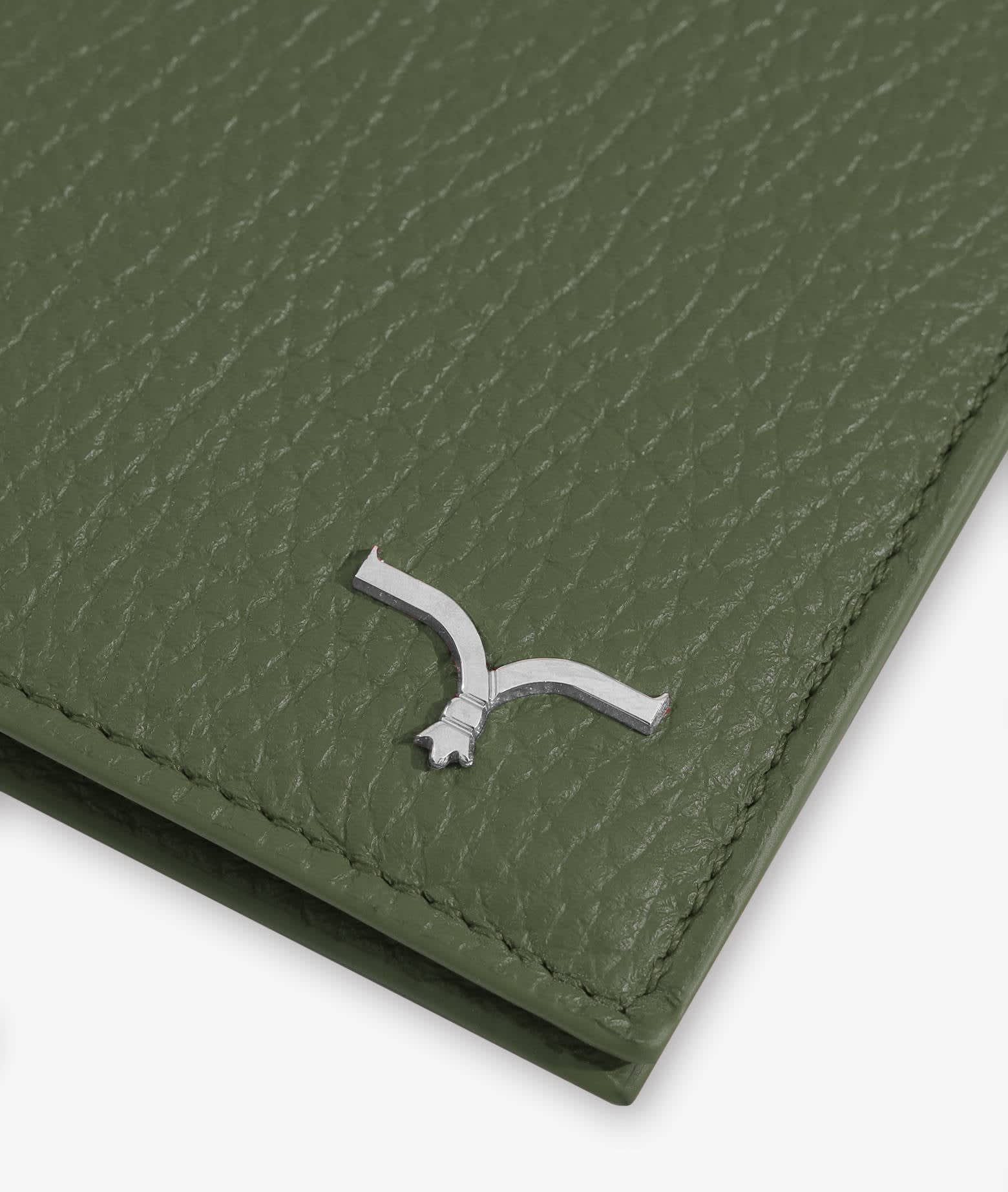 Larusmiani Vertical Card Holder St.moritz Wallet In Olive