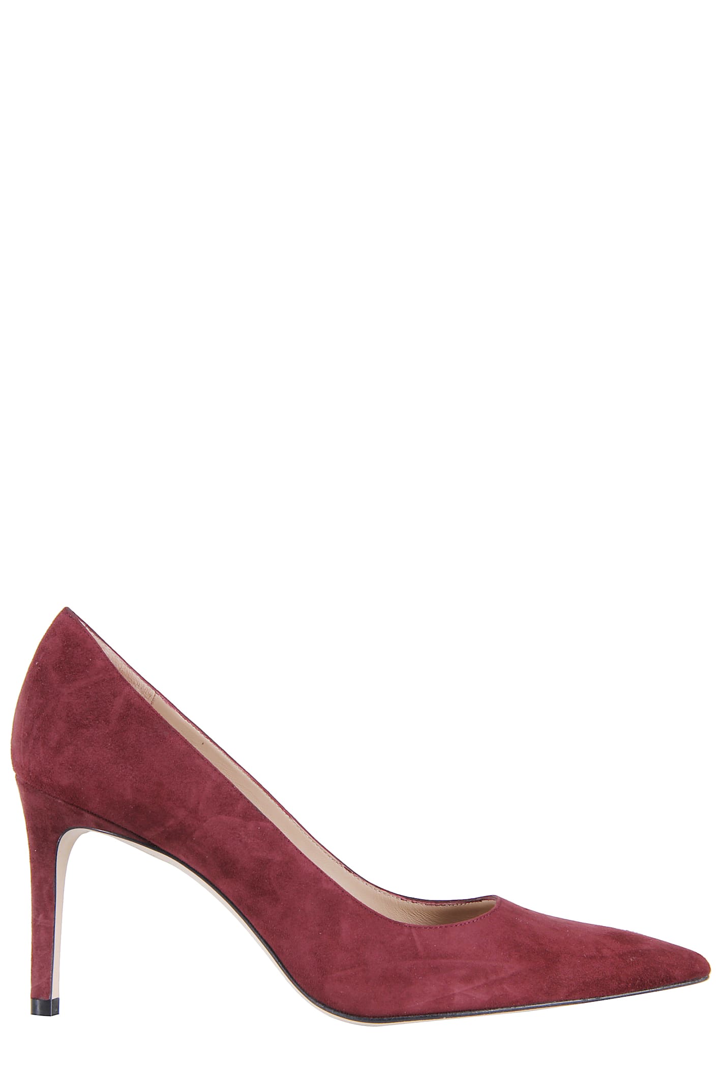 Stuart Weitzman Suede Pointed-toe Pumps In Burgundy