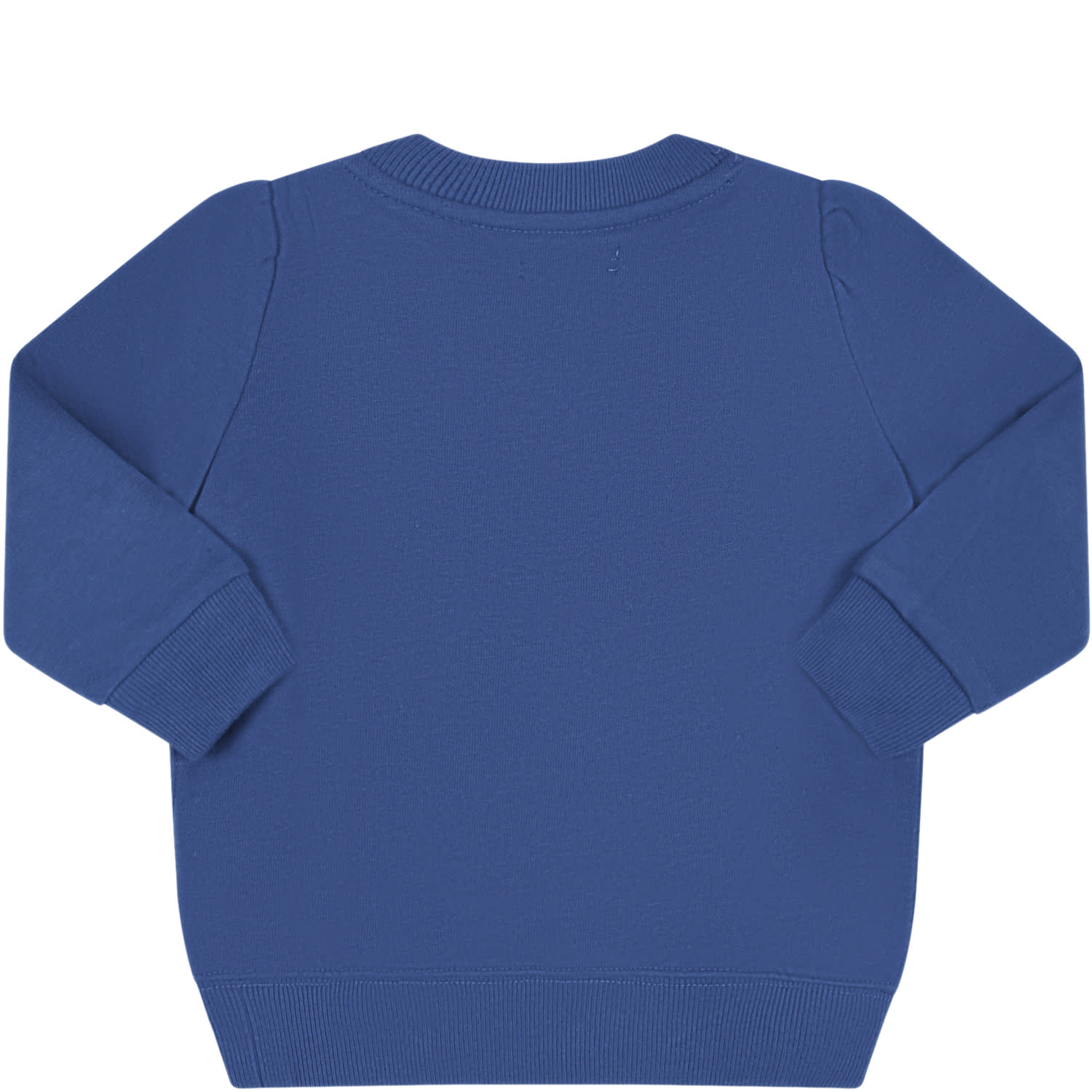 Shop Ralph Lauren Blue Sweatshirt For Baby Girl With Polo Bear And White Logo