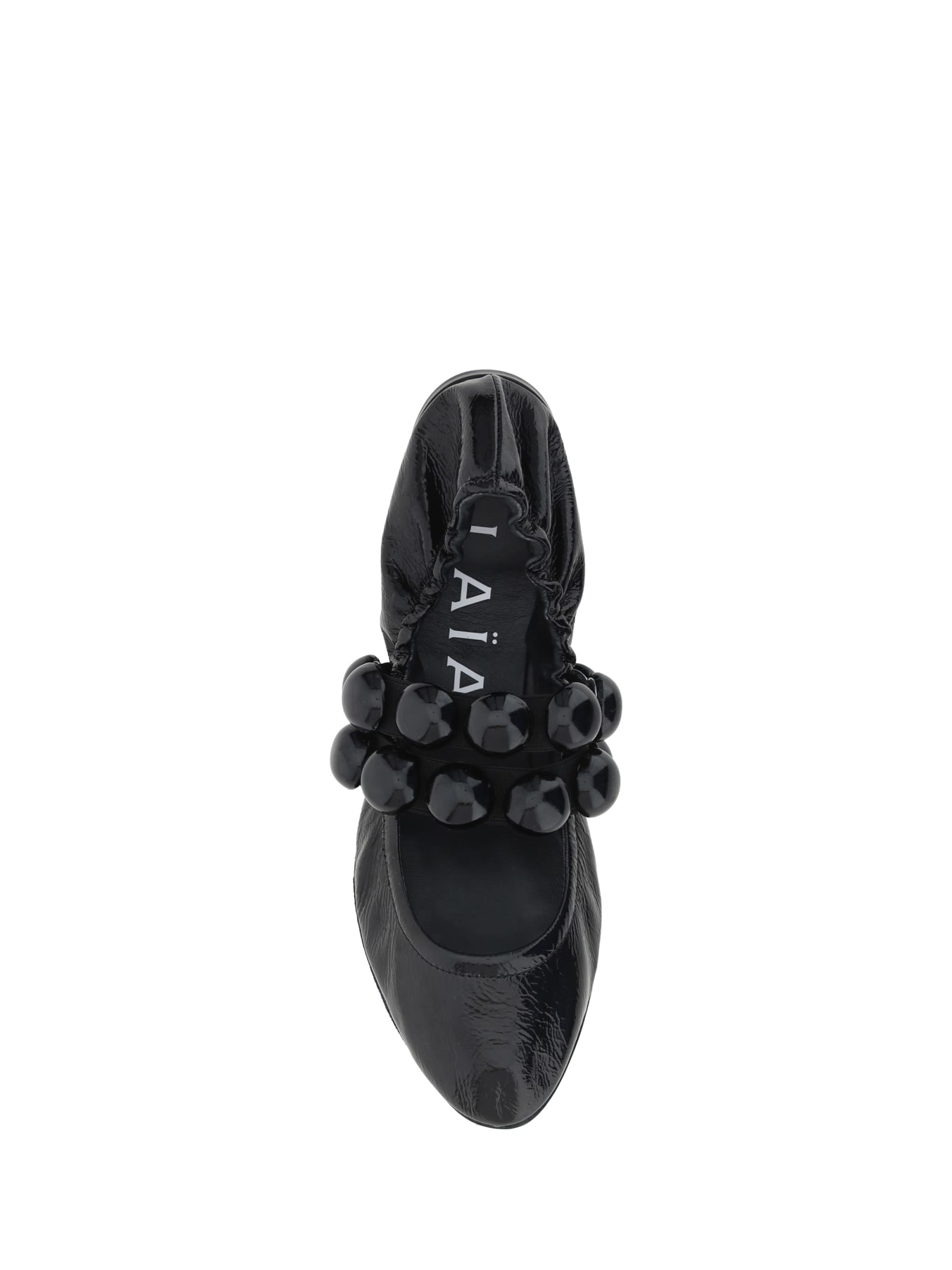 Shop Alaïa Sphere Ballerinas In Noir