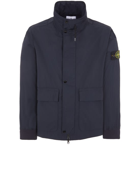 Stone Island Micro Twill Jacket In Blue