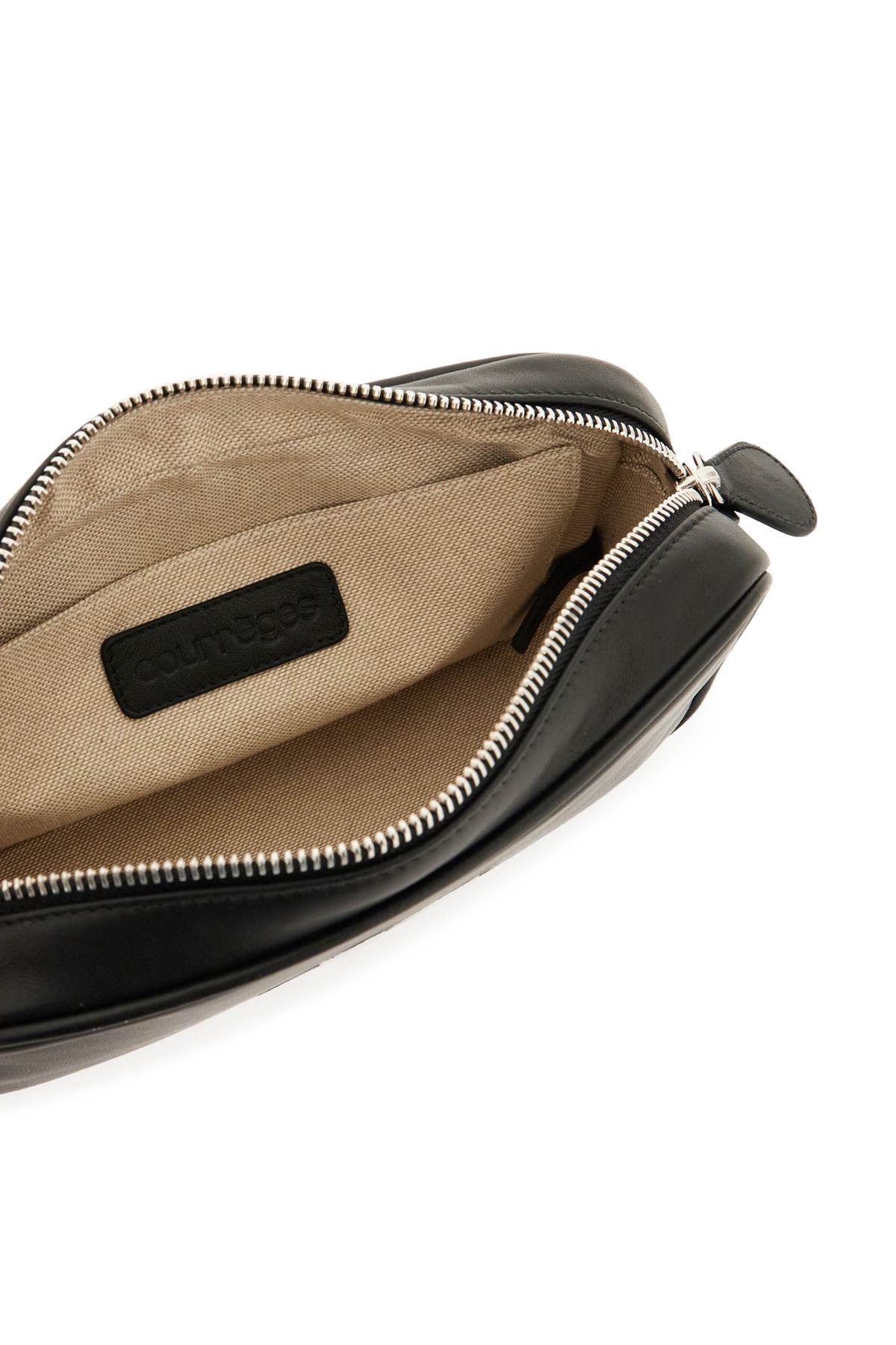 Courrèges Baguette Camera Cuir Shoulder Bag In Black Leather