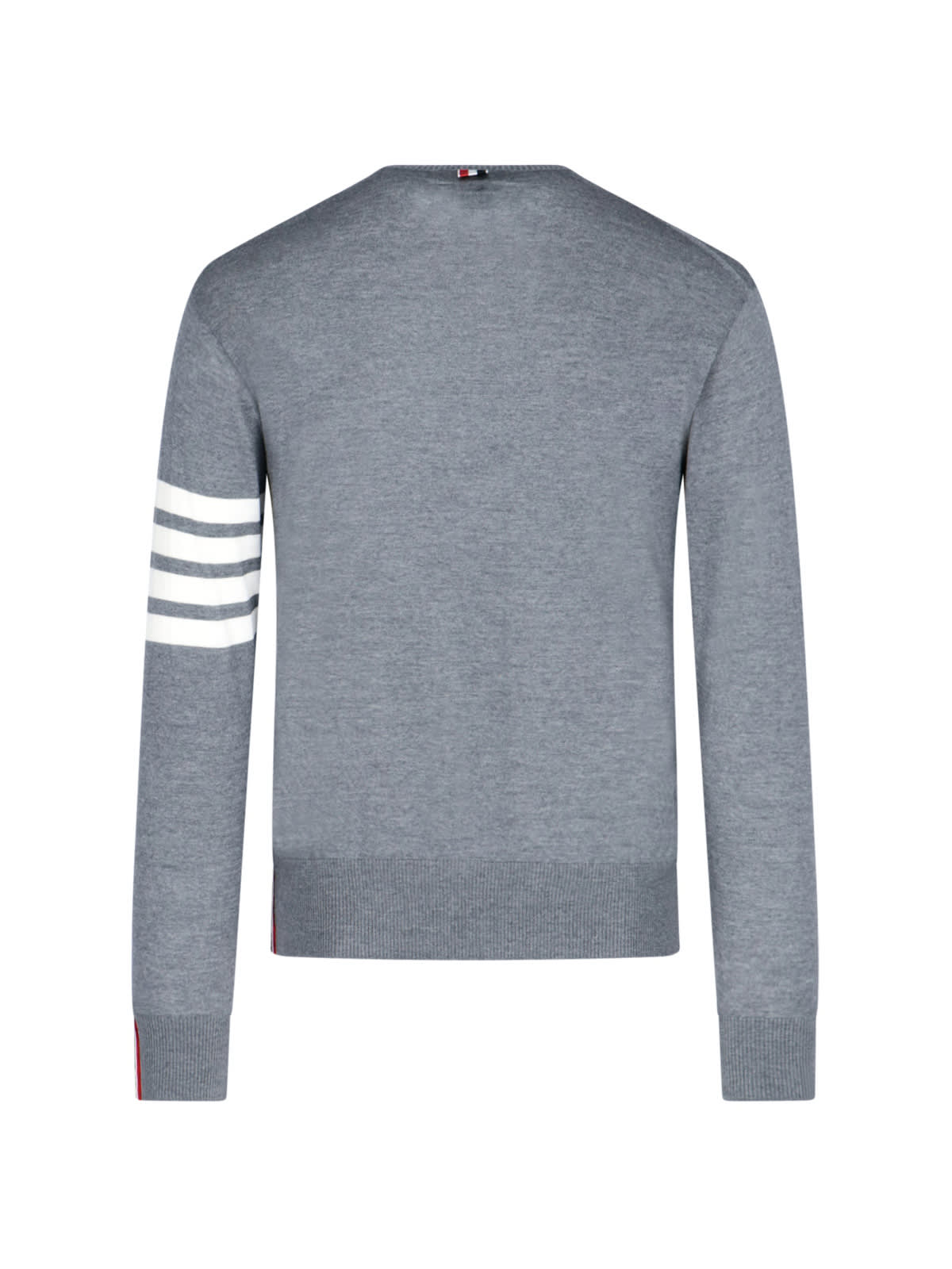 Shop Thom Browne Round Neck Sweater In Med Grey