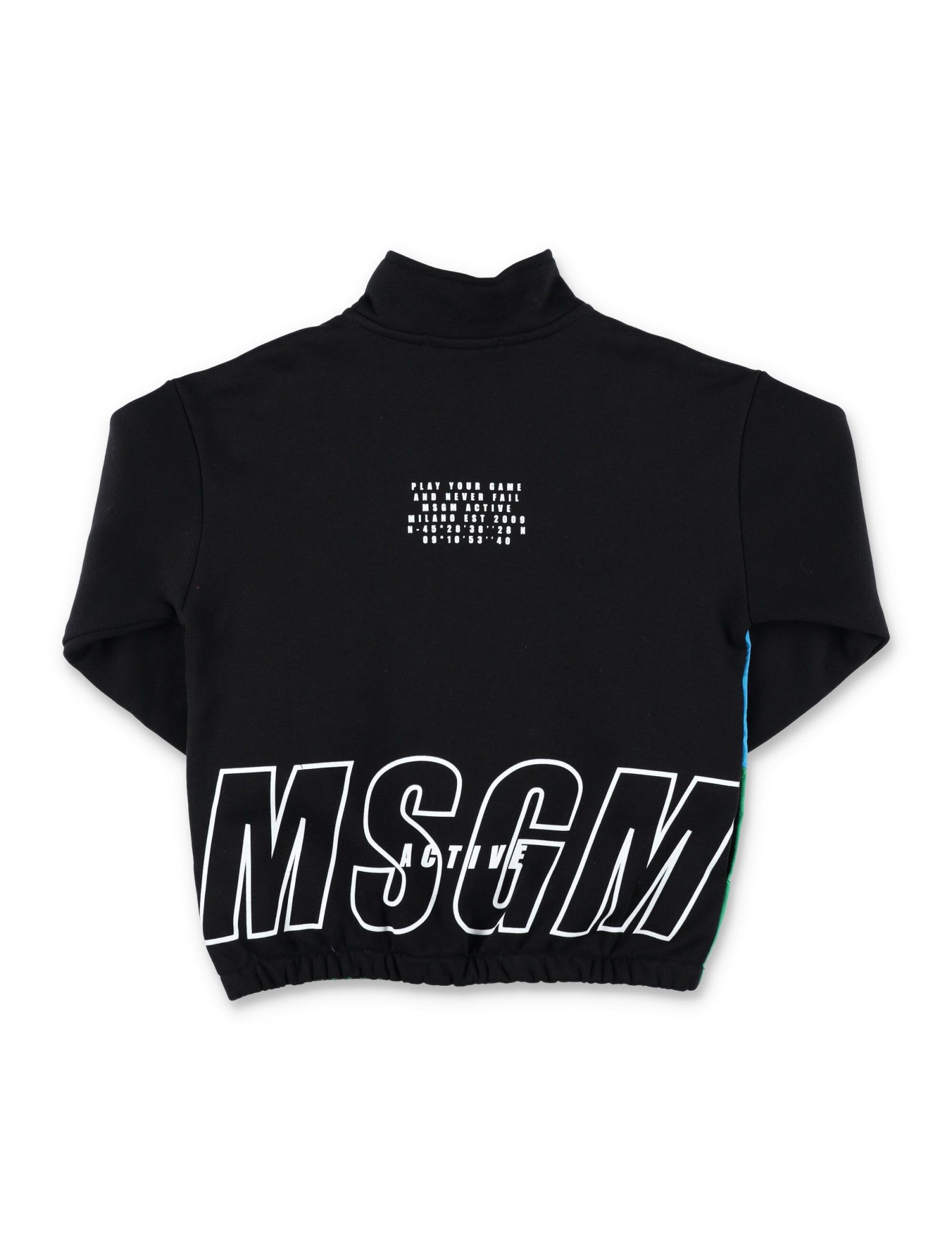 Shop Msgm Color Block Track Jacket In Black