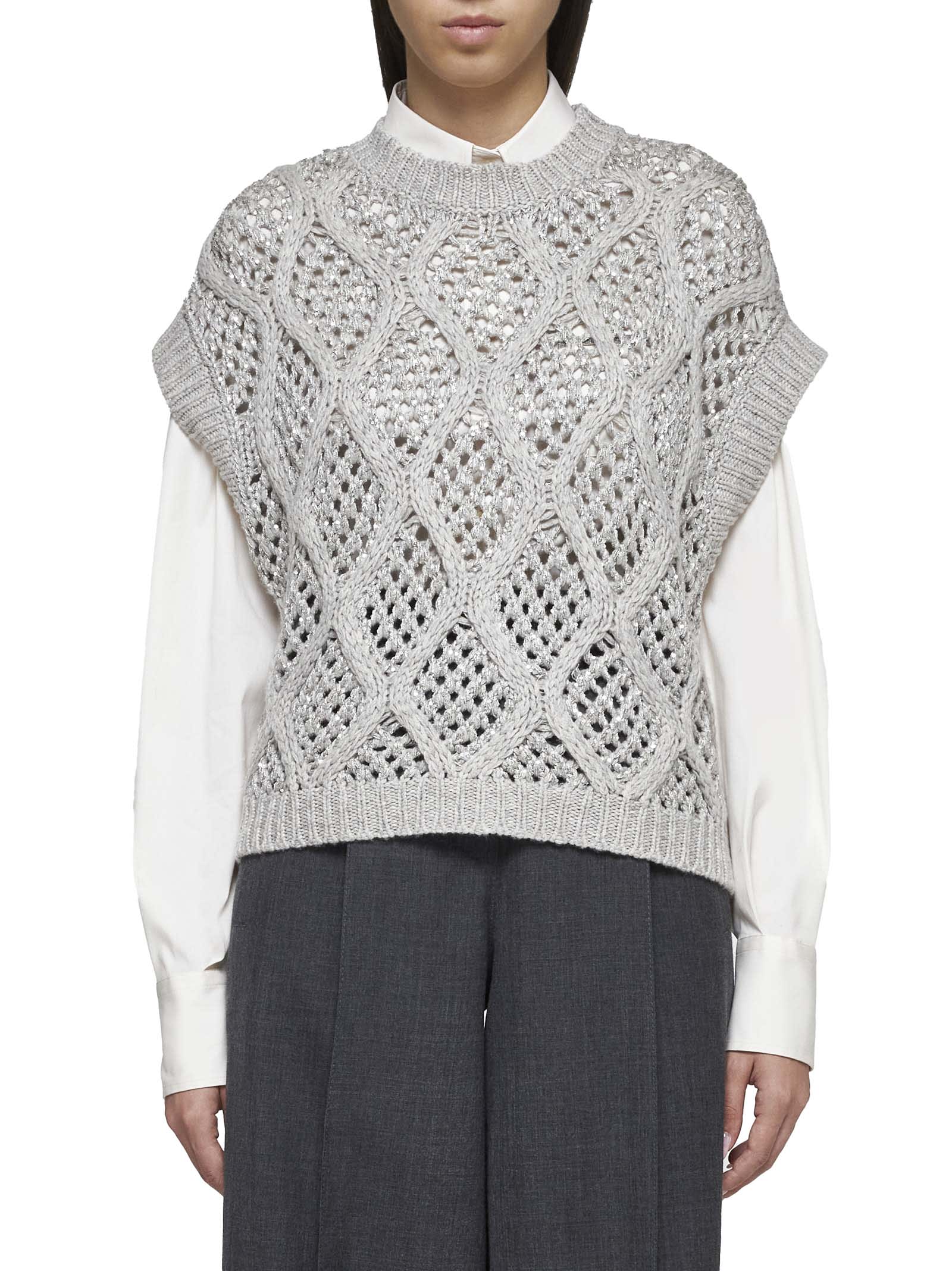 Shop Brunello Cucinelli Sweater In Grey