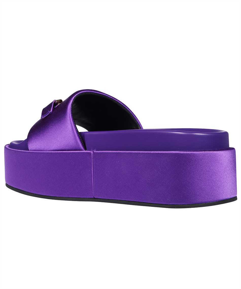 Versace Plateau-pantoletten Medusa Biggie Aus Satin In Purple