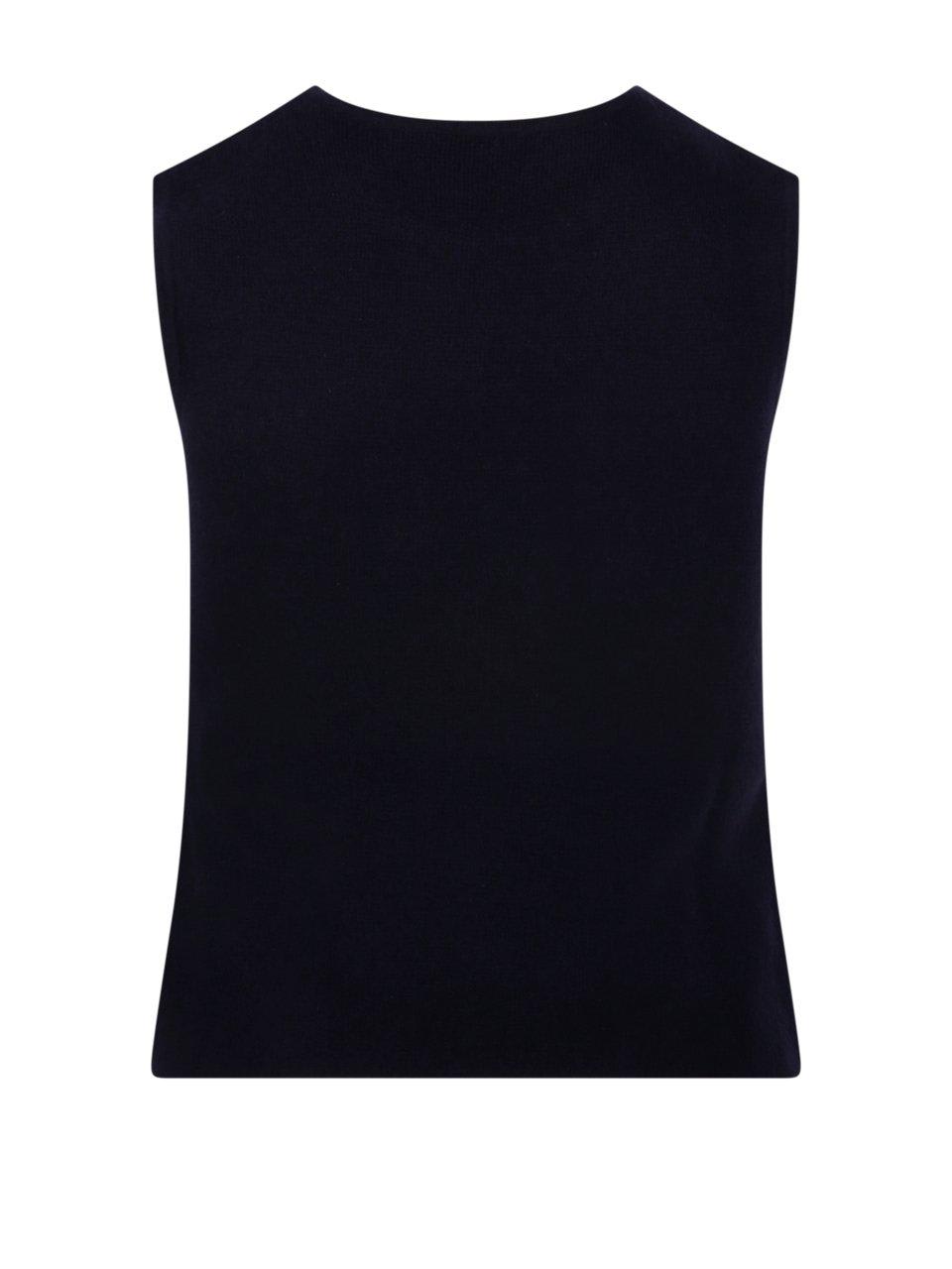 Max Mara Crewneck Sleeveless Tank Top In Blue