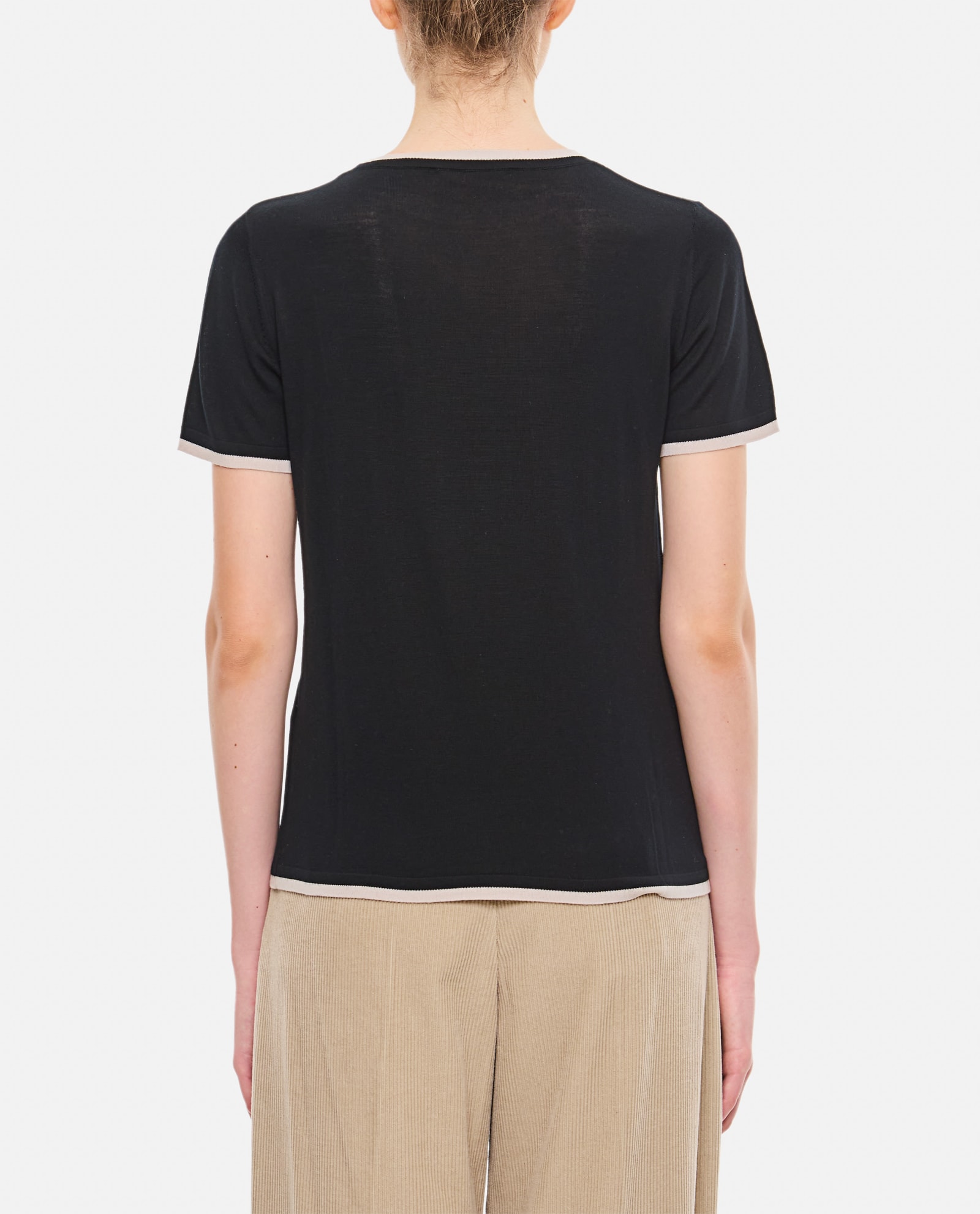 Shop 's Max Mara Egidio Wool T-shirt In Black