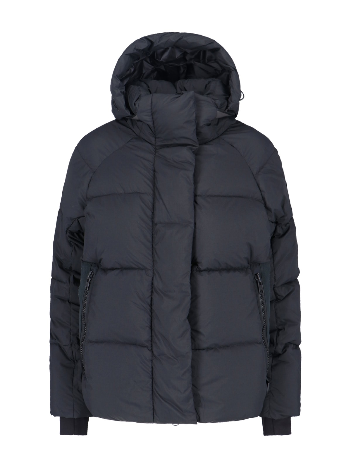 Canada Goose Versatile Hooded Quilted Jacket And Pockets In Black