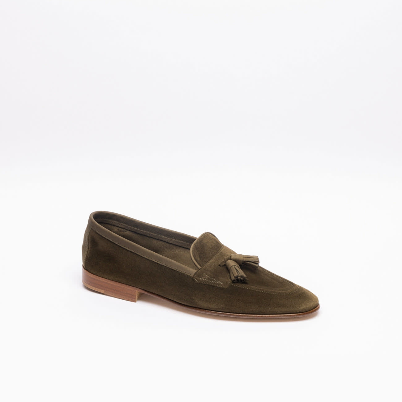 Green Military Suede Tassel Loafer