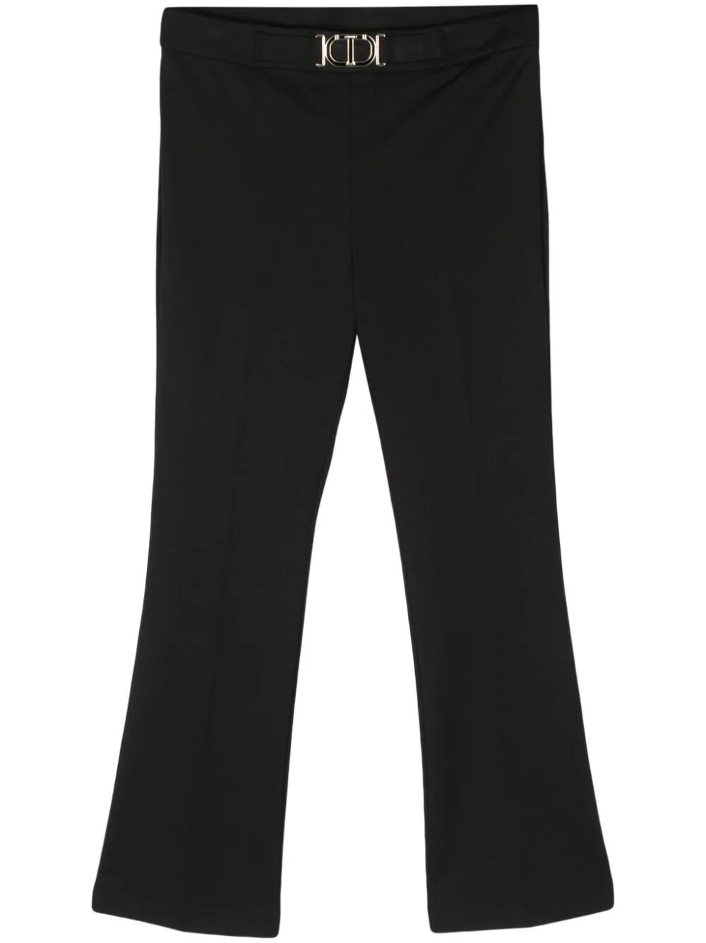 Shop Twinset Flared Pants In Black