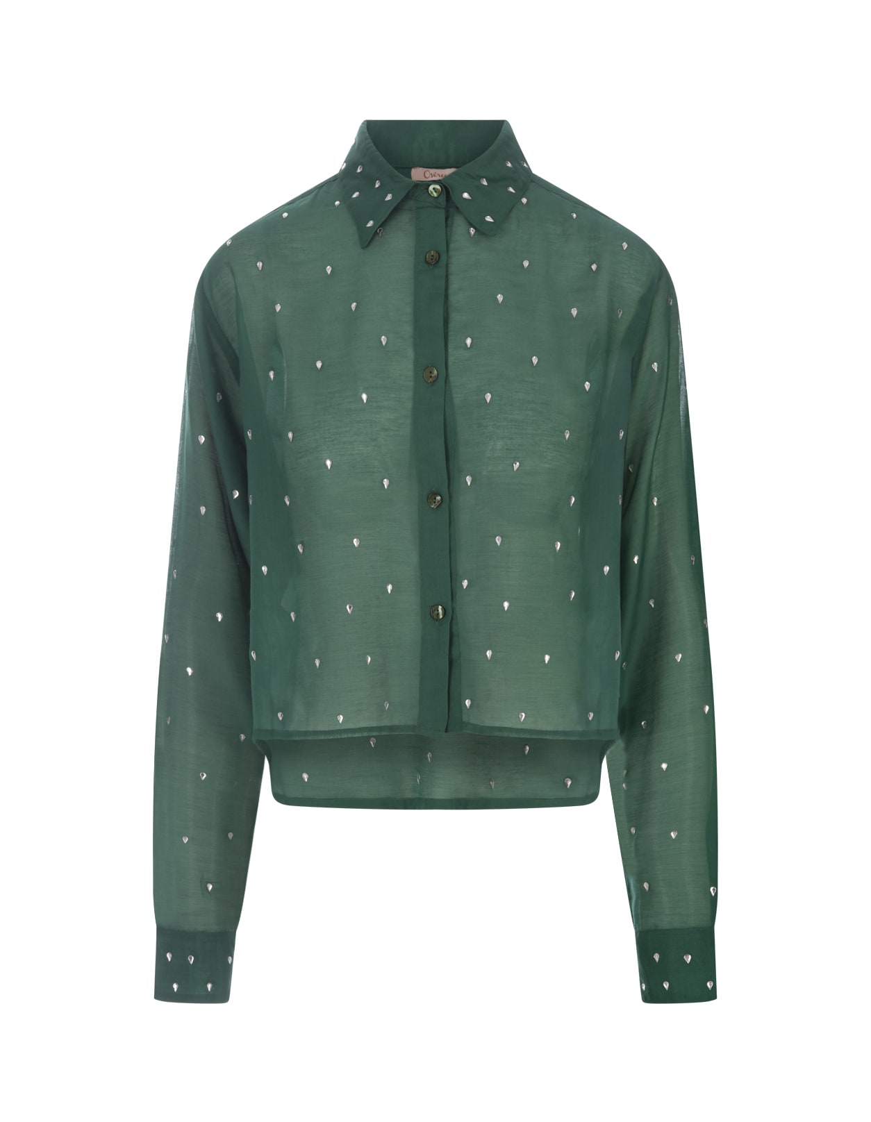 Shop Oseree Green Gem Cut Shirt