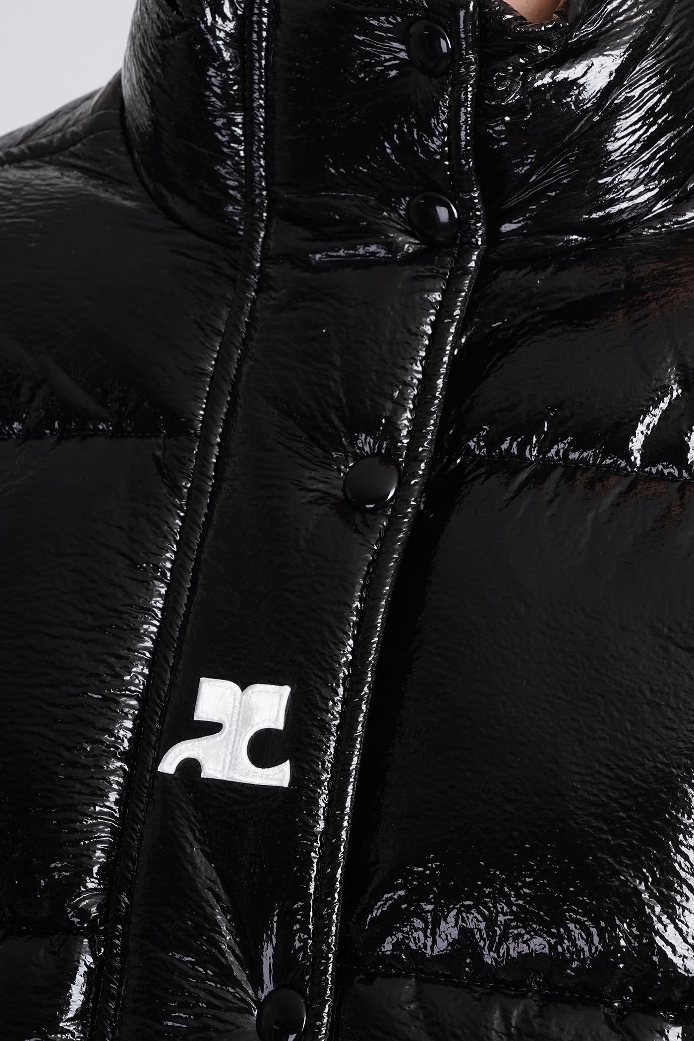 Courrèges Vinyl Down Jacket In Black