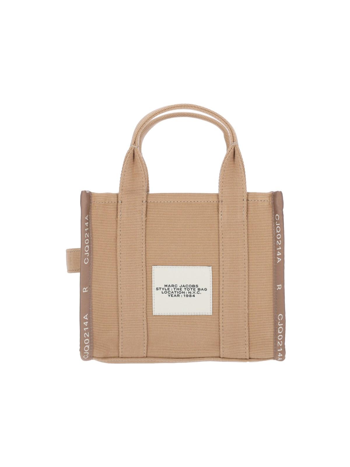 Shop Marc Jacobs The Mini Jacquard Tote Bag In Beige