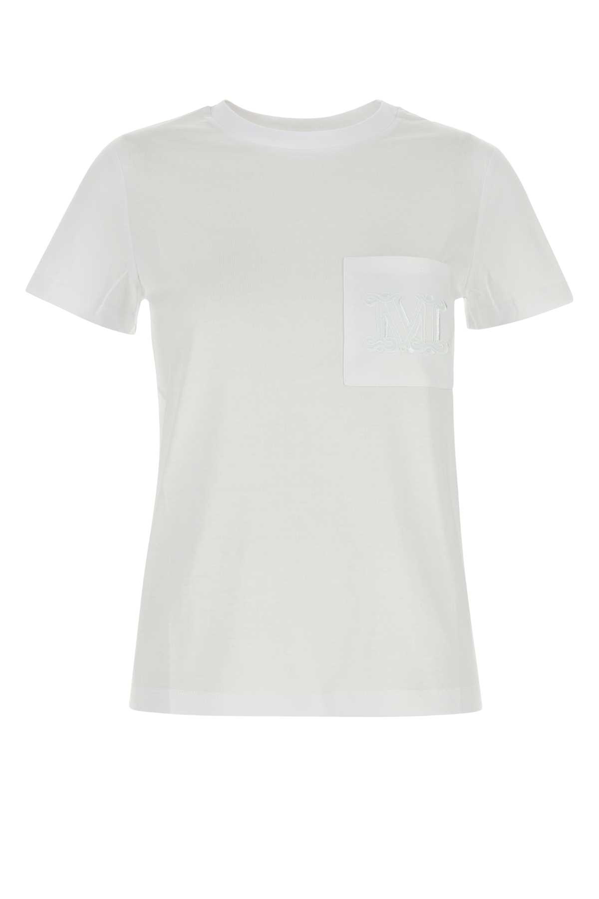 Max Mara Crew Neck Short Sleeves Soft Fabric Tops In White