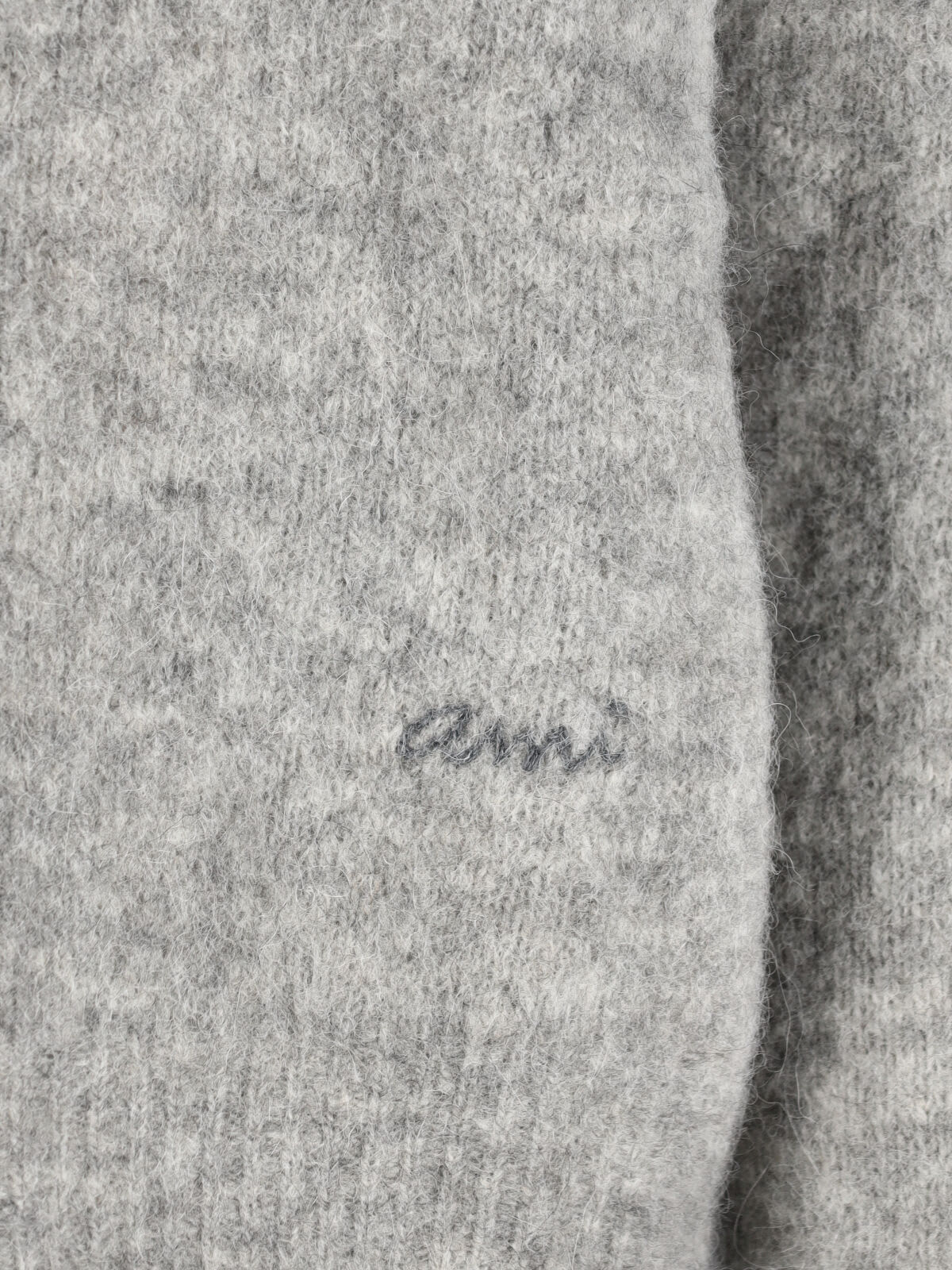 Ami Alexandre Mattiussi Light Grey Knit Sweater With Polo Collar And Three-button Placket In Gray