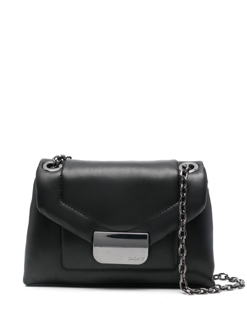 Dkny Kaya Sm Flap Shoulder Bag In Black Gunmetal