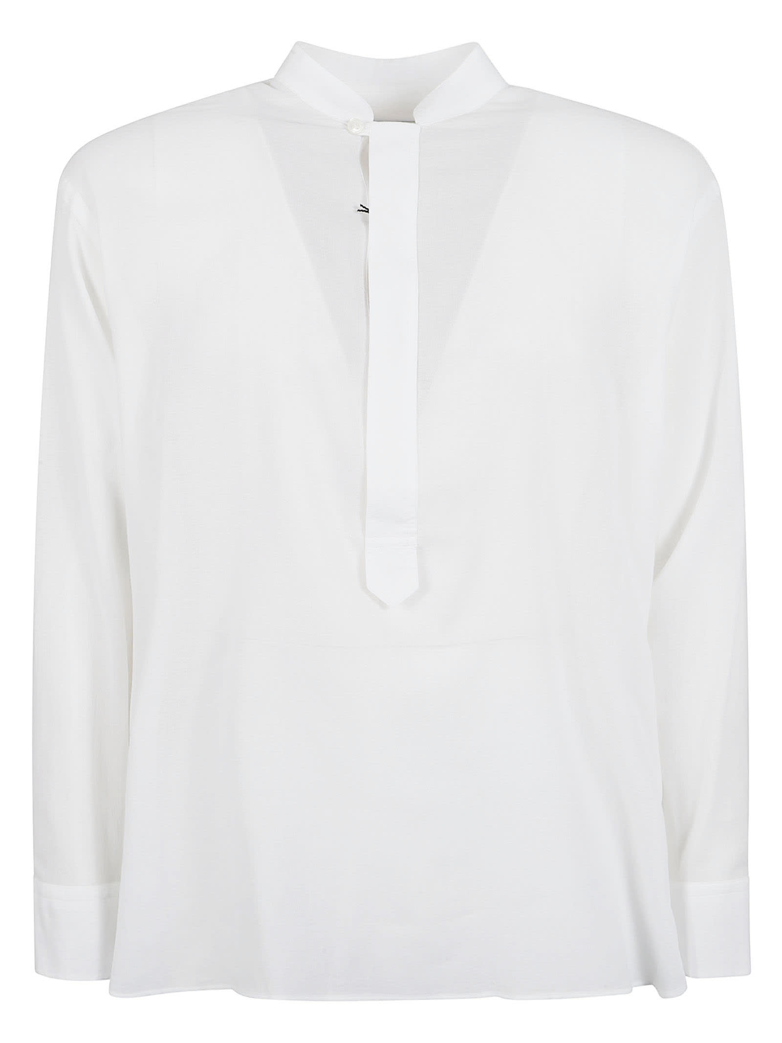 Shop Lardini Button-less Shirt In Bianco