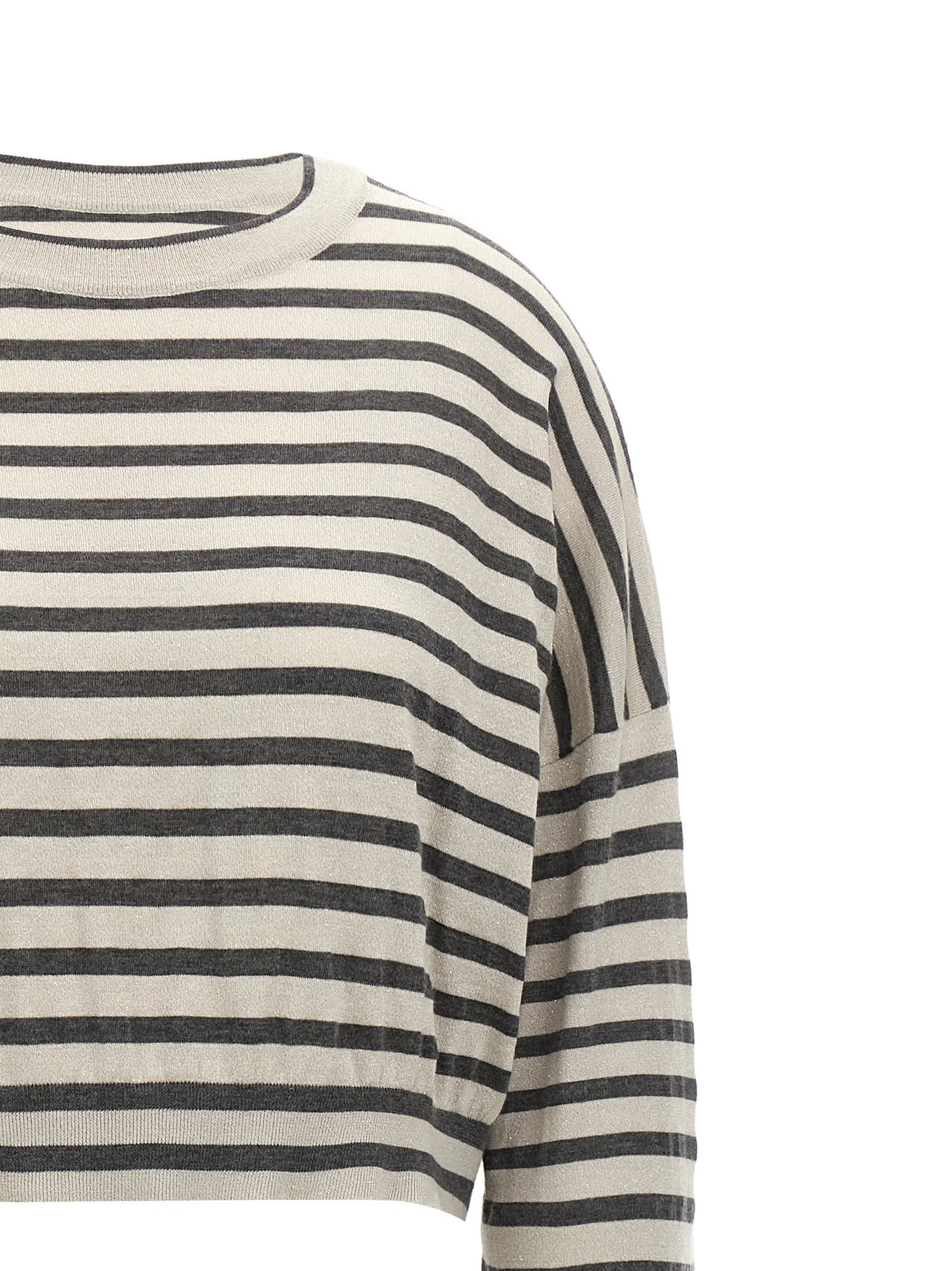 Shop Brunello Cucinelli Lurex Stripes Sweater In Multicolor