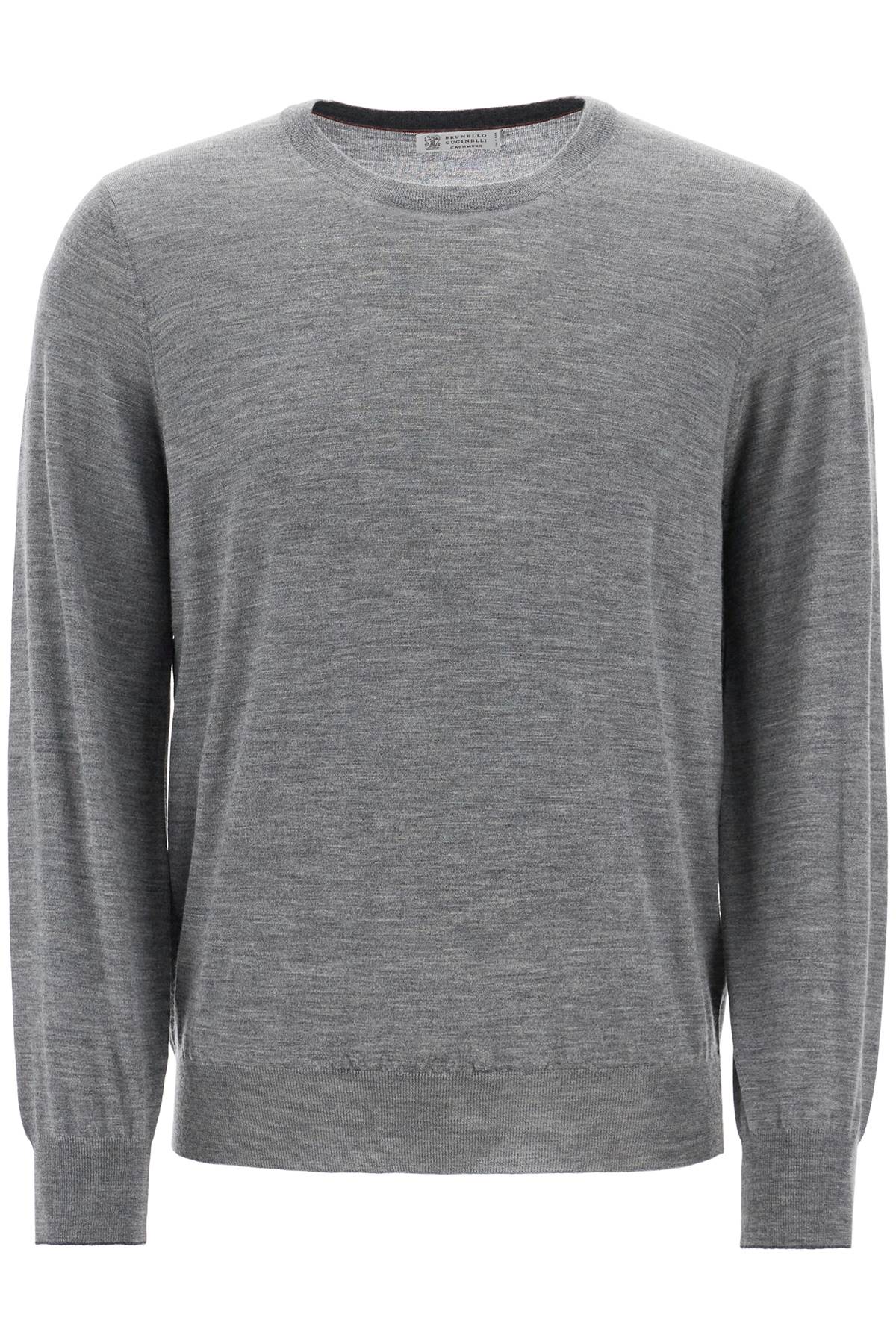 Shop Brunello Cucinelli Fine Wool-cashmere Sweater In Grigio Scuro+lignite (grey)