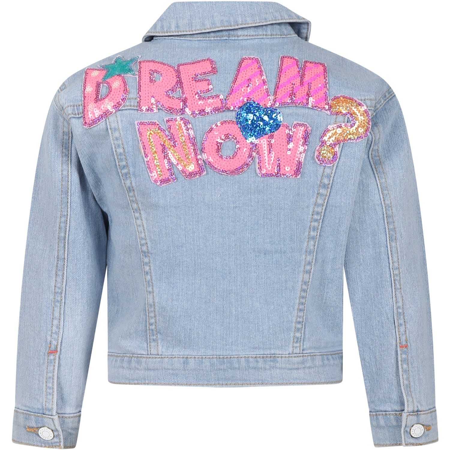 Shop Billieblush Denim Jacket For Girl With Sequin Patch