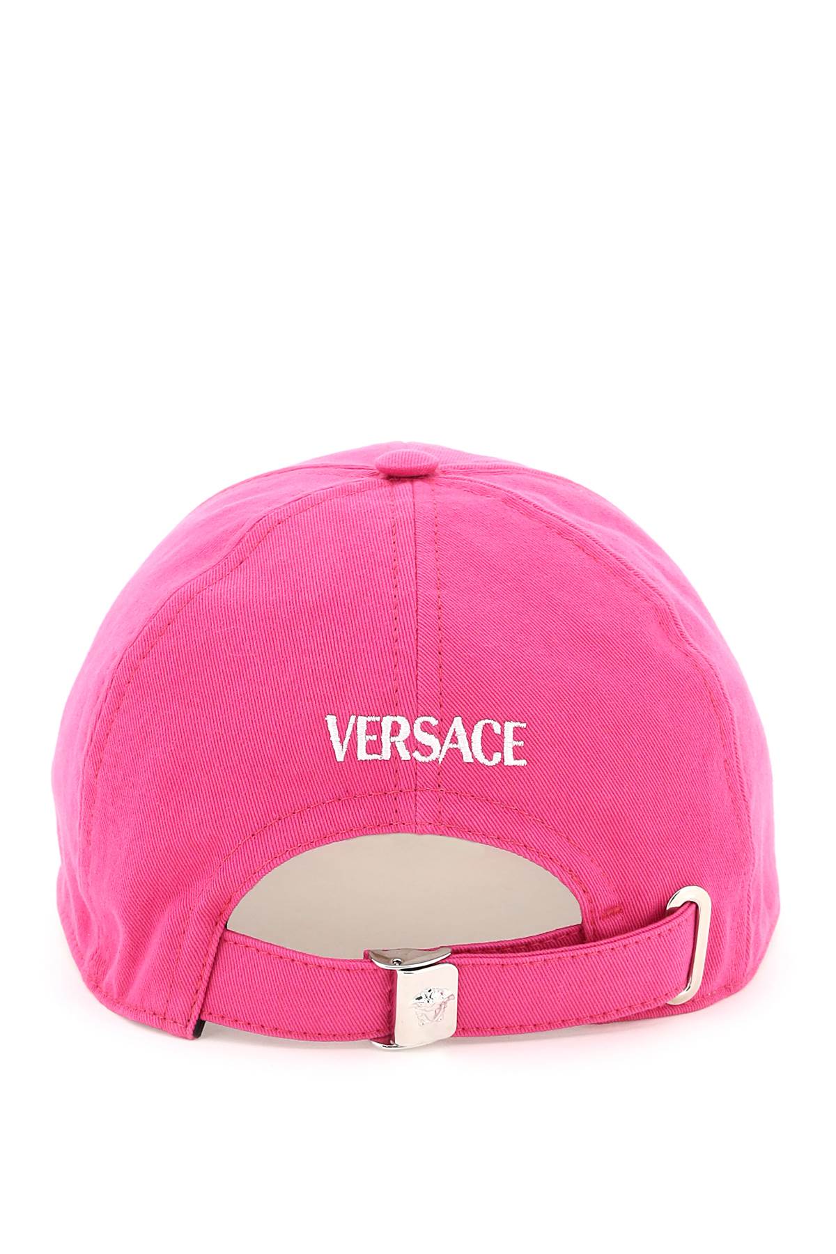 Versace Embroidered Logo Cap In Pink