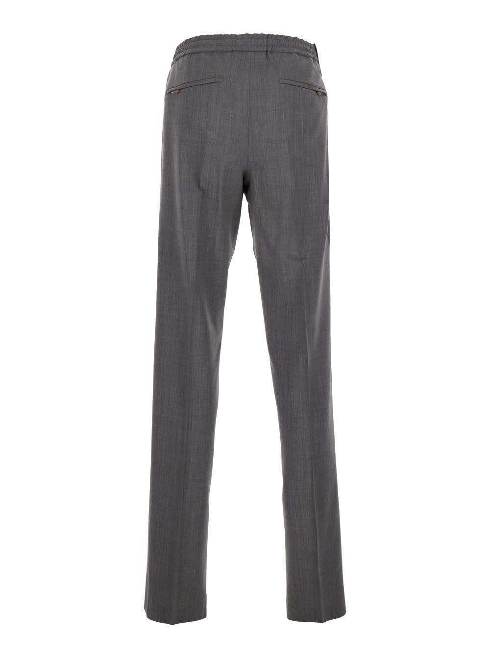 Pt Torino Grey Drawstring Waist Trousers In Gray