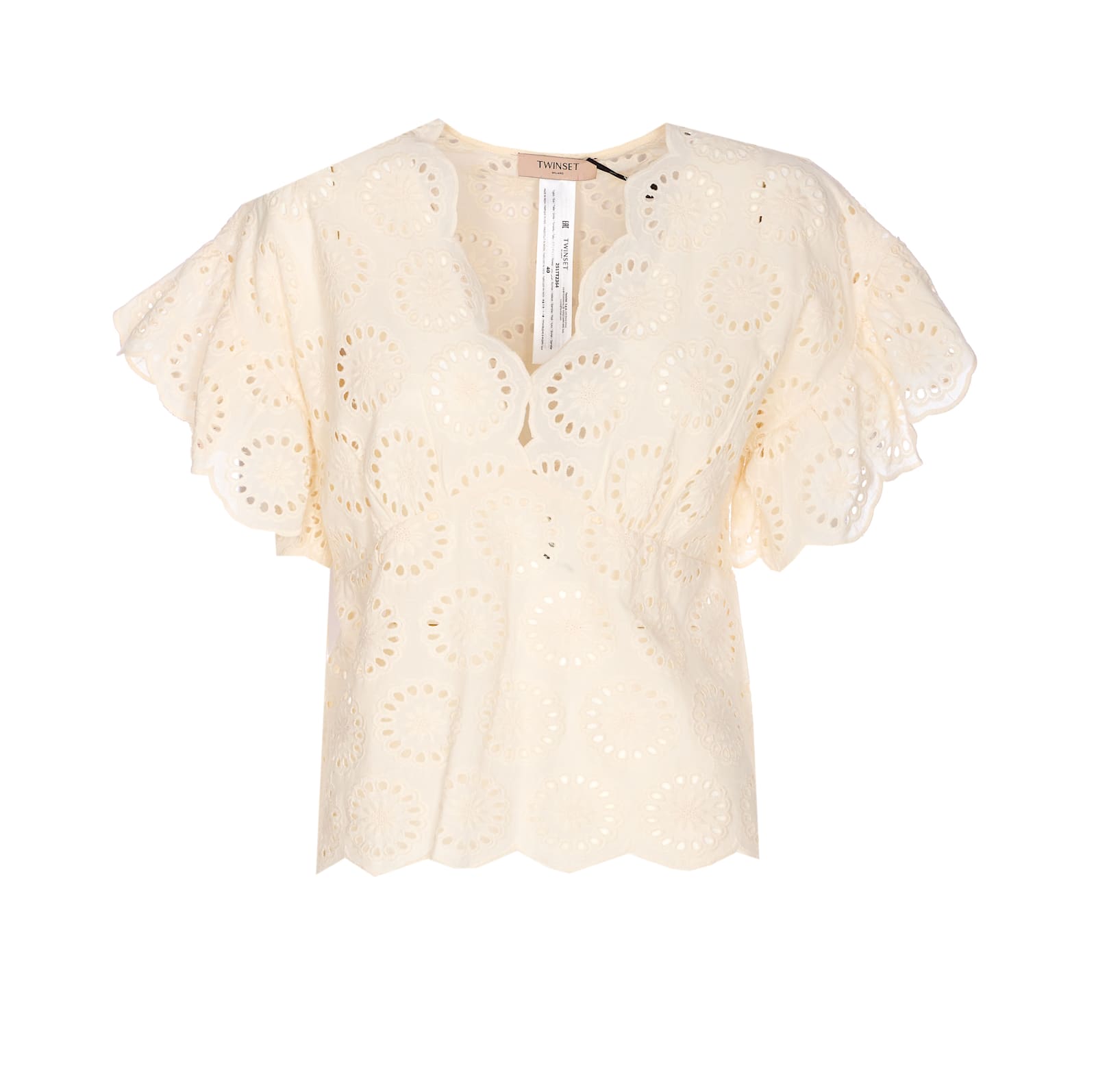 Shop Twinset Embroidered Shirt In White