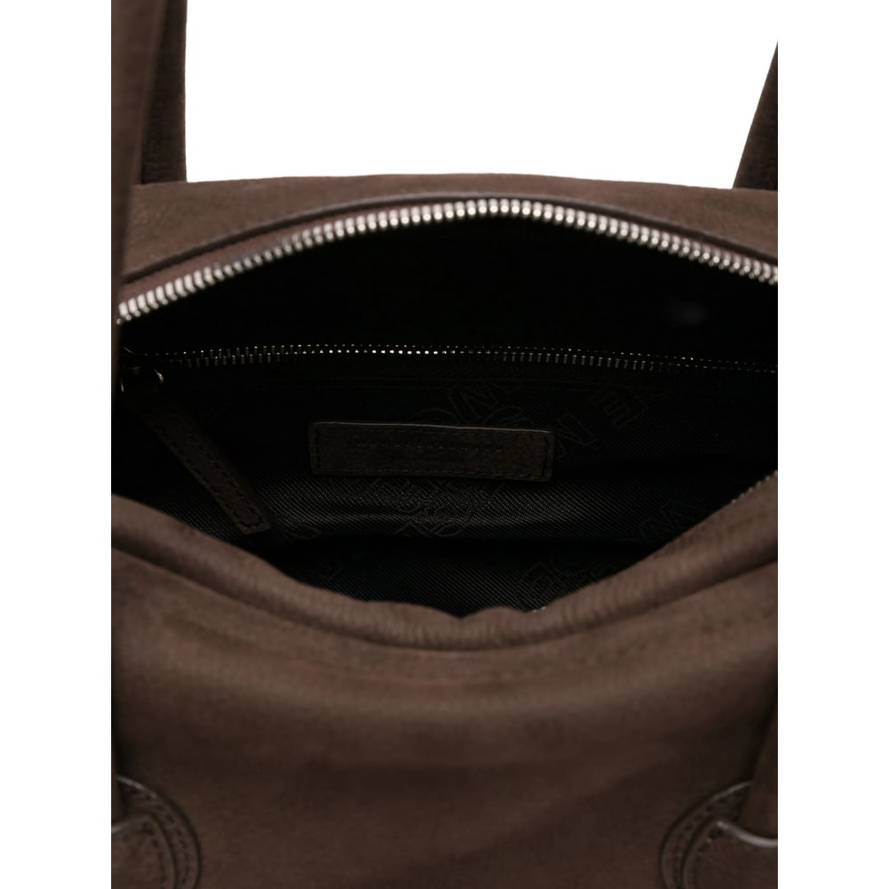 Margesherwood 'boston' Brown Shoulder Bag With Embossed Logo Lettering On The Front In Leather Woman In Brown