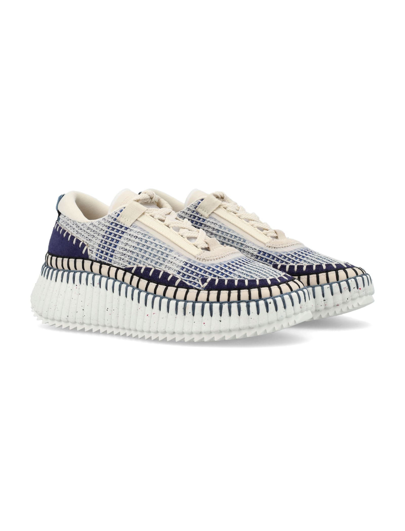 Shop Chloé Nama Woman Sneakers In Cosmic Blue