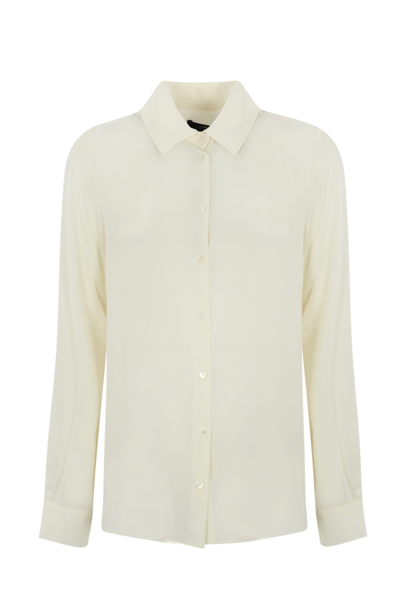 Shop Weekend Max Mara Geo Shirt In Washed Crepe De Chine In Avorio