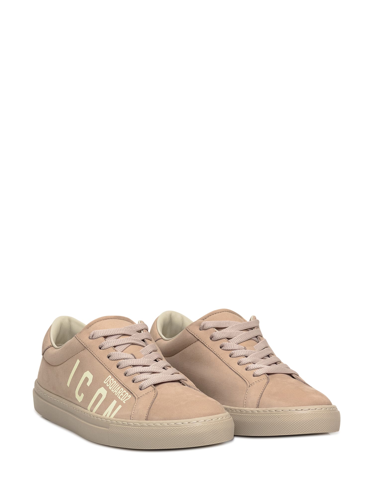 Shop Dsquared2 Nabuk Sneakers In Beige Panna