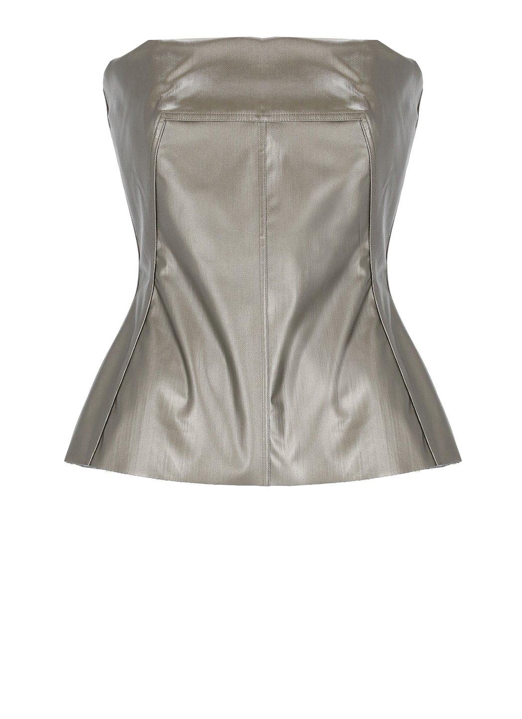 Shop Rick Owens Strapless Bustier Top In Grigio