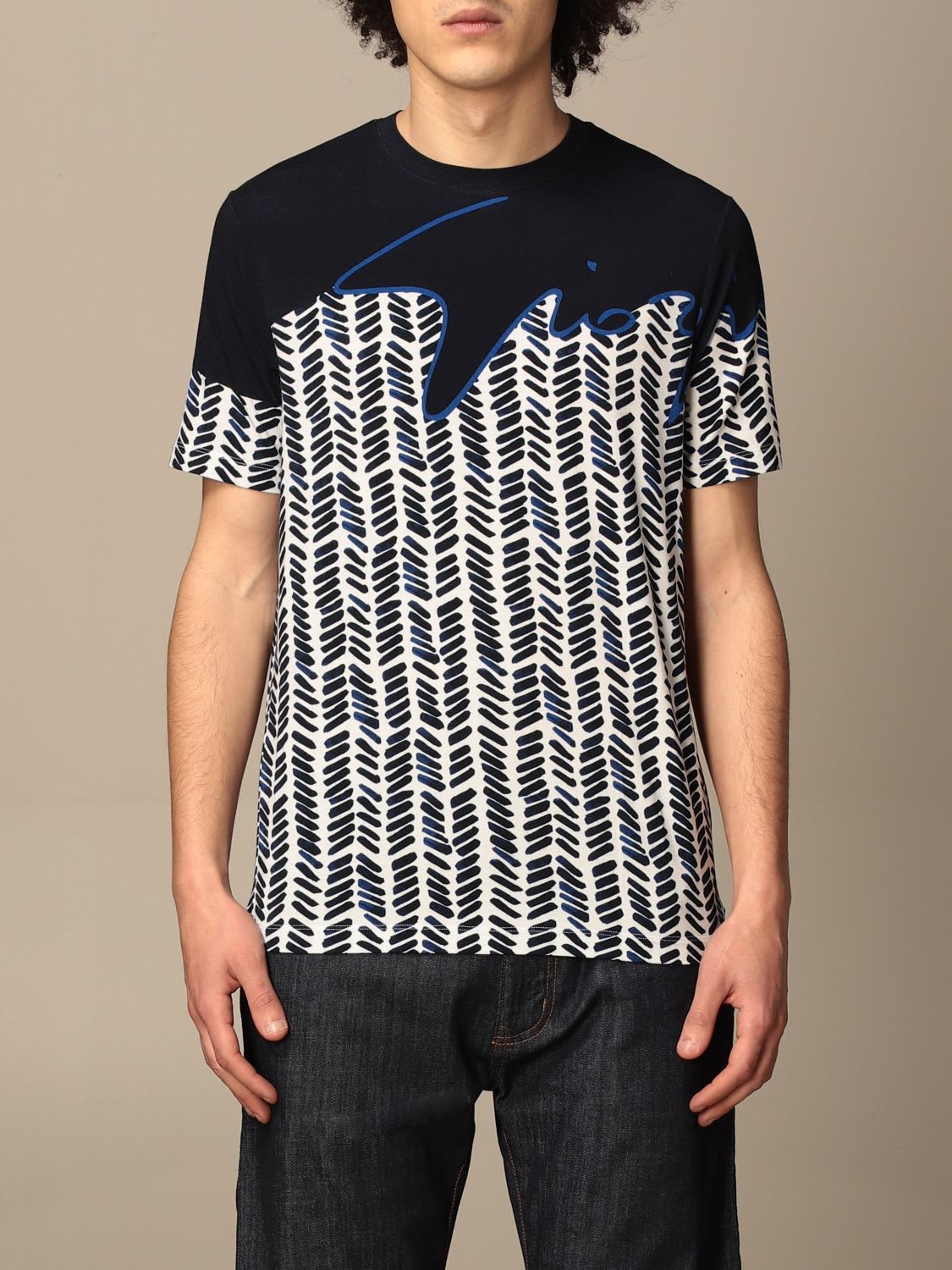Giorgio Armani T-shirt Giorgio Armani Viscose T-shirt With Wave Logo