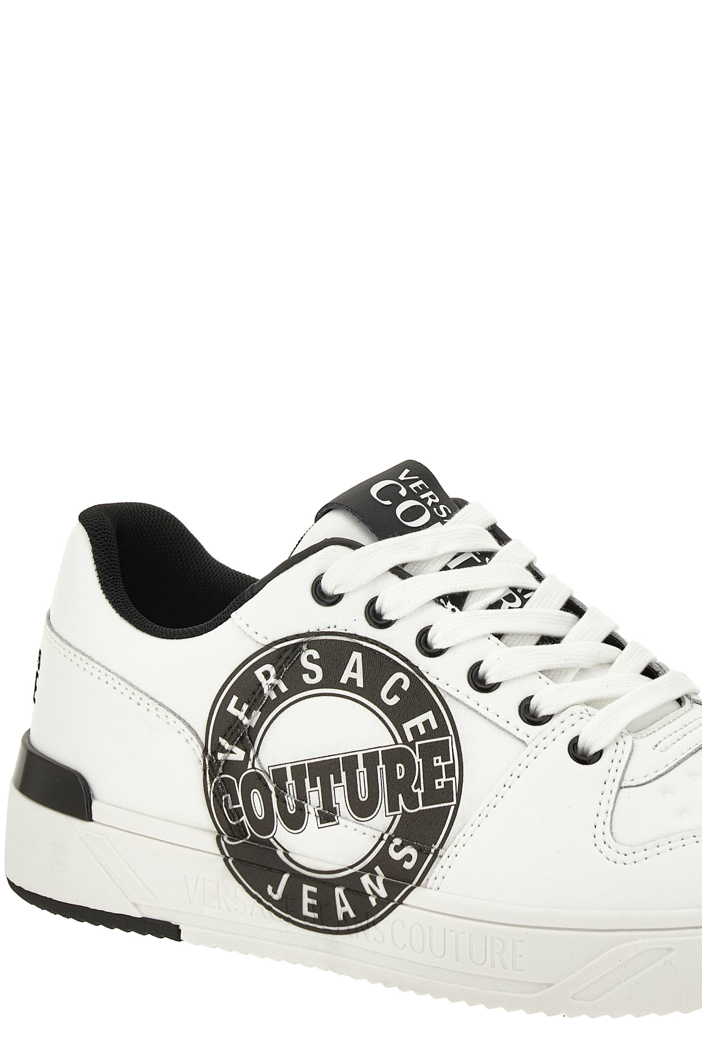 Versace Jeans Couture Logo-print Sneakers In White