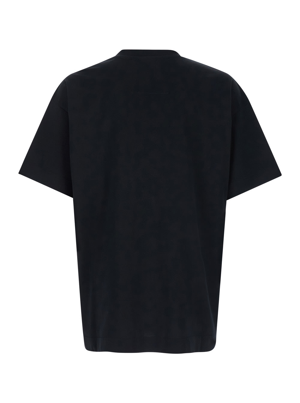 Shop Givenchy Black Crewneck T-shirt With Logo Lettering Detail In Cotton Man