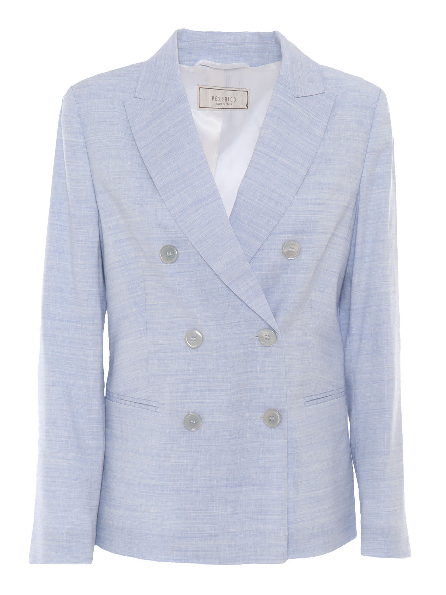 Peserico Pointed Lapel Suit Jacket In Blue
