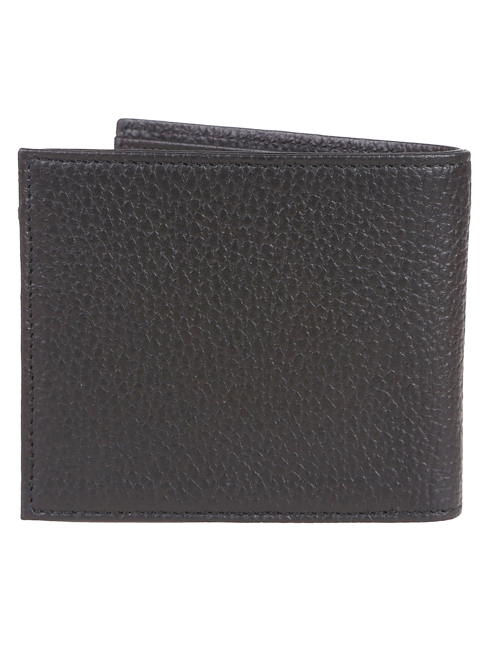 Emporio Armani Bi-fold Textured Finish Wallet In Black