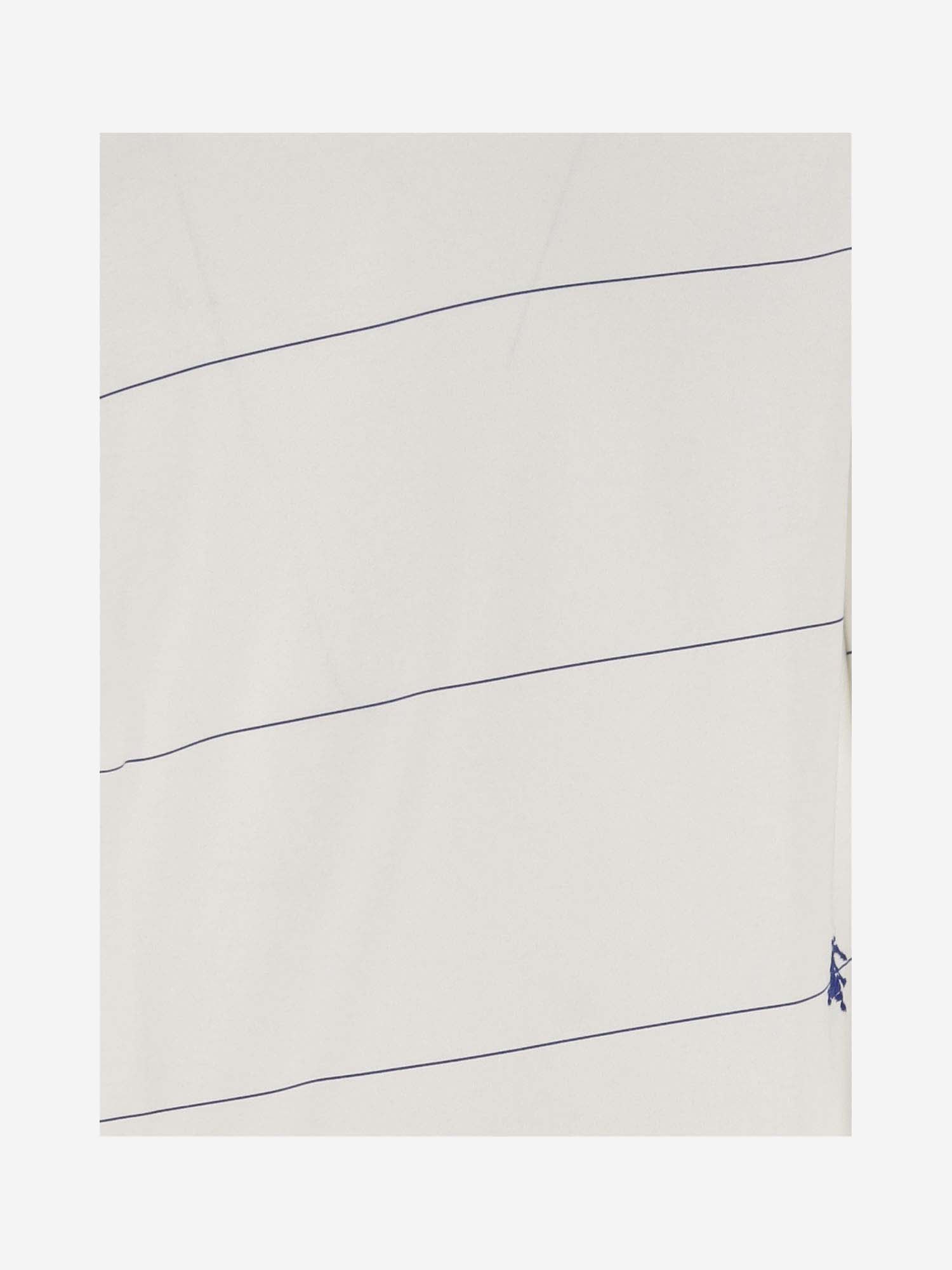 Shop Burberry Cotton T-shirt With Striped Pattern In White