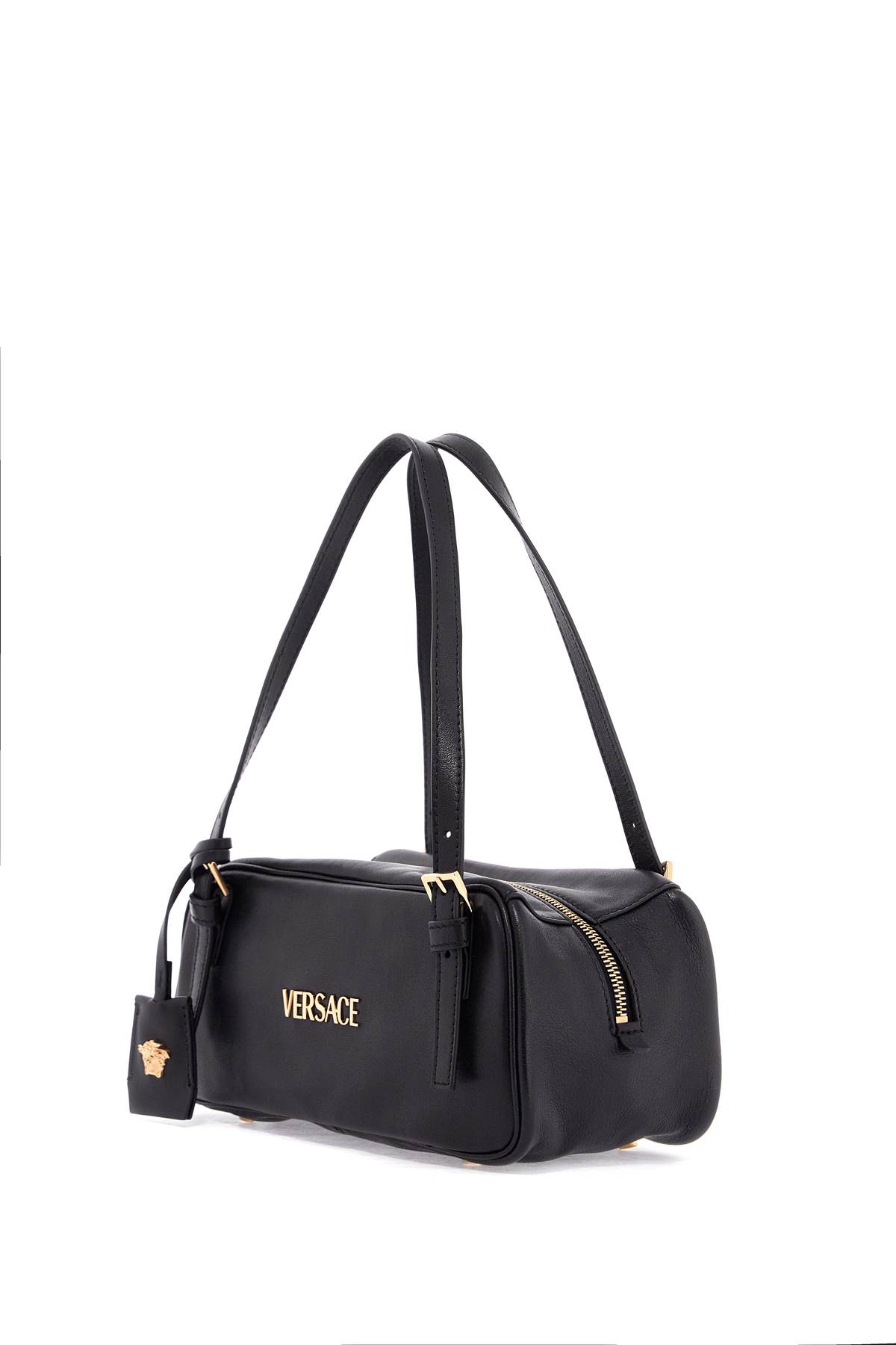 Versace Women's Nappa Leather Bowling Bag In Black  Gold