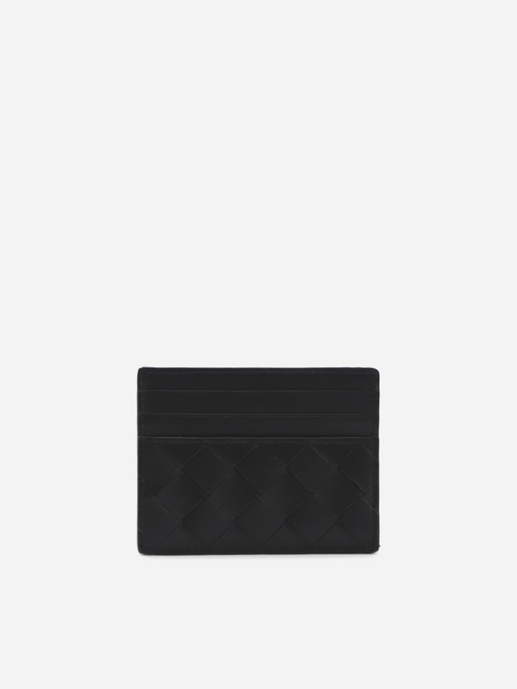 Bottega Veneta Leather Card Holder With Woven Pattern