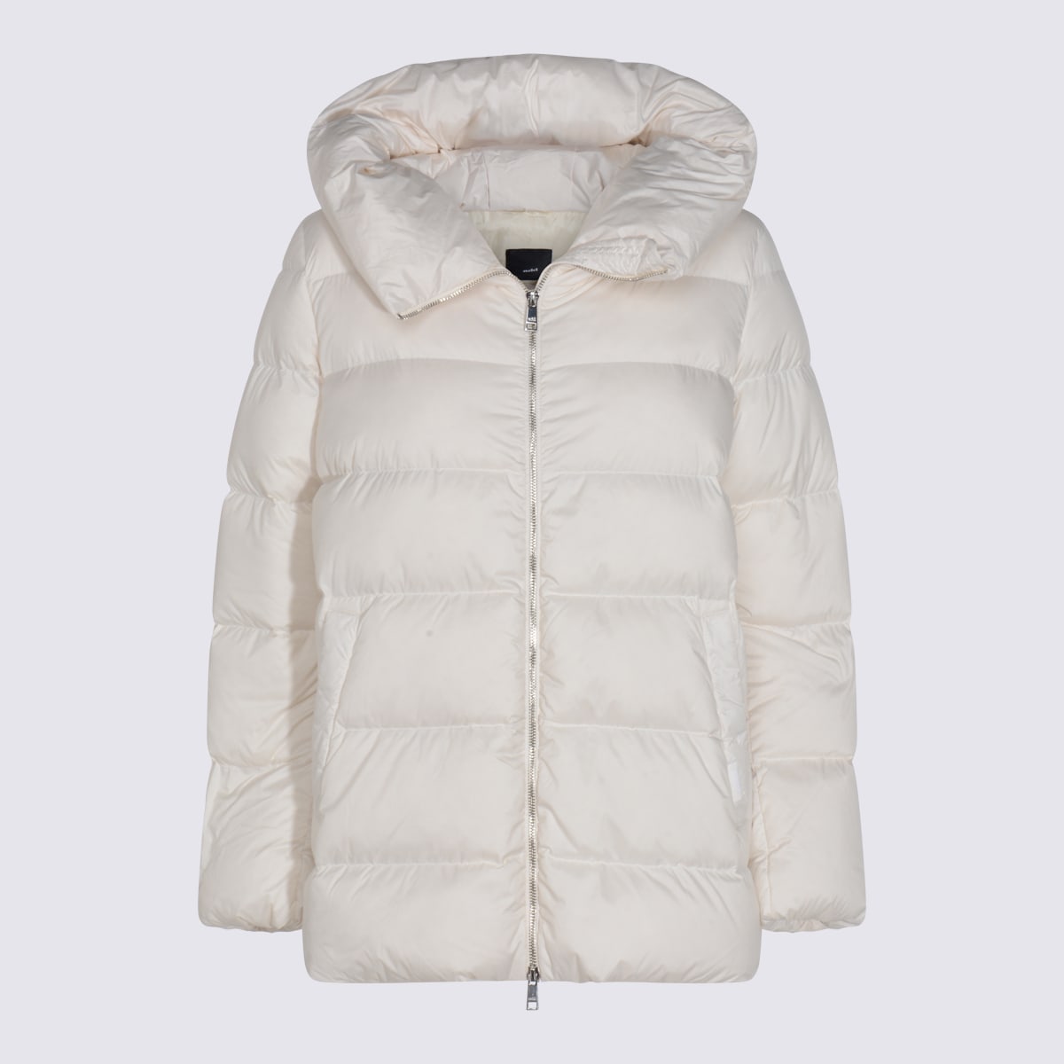 Add Hooded Puffer Coat In White