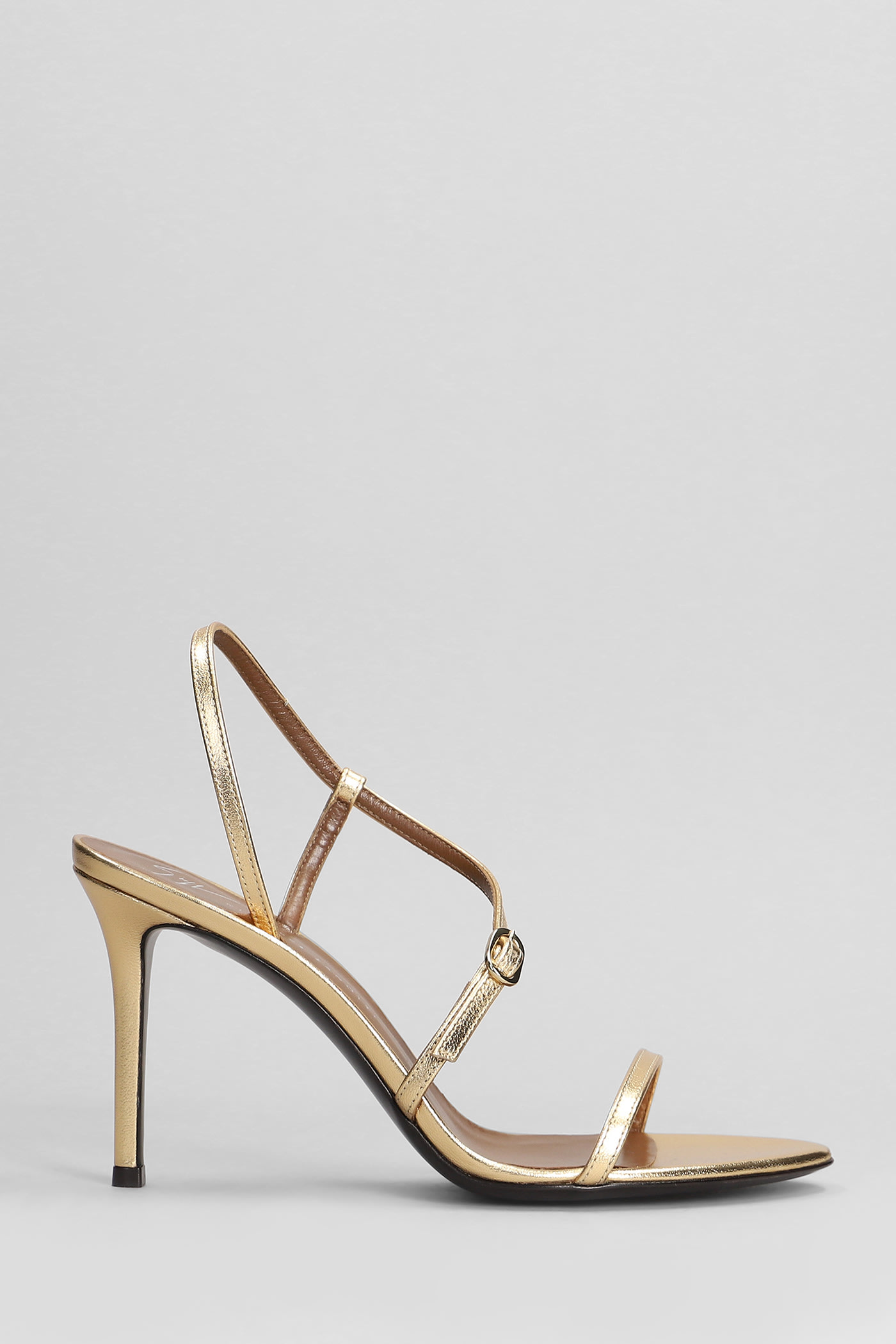 Audrinette 90 Sandals In Gold Leather